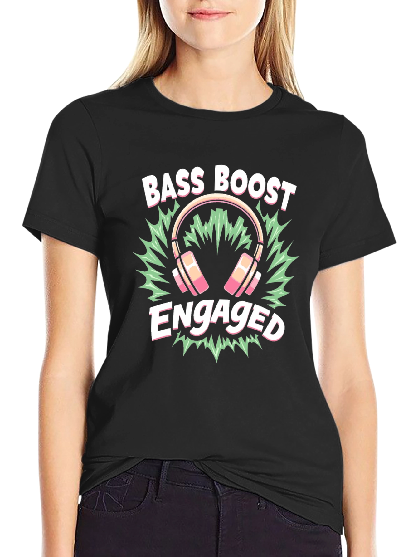 Bass Boost Engaged Black T-Shirt