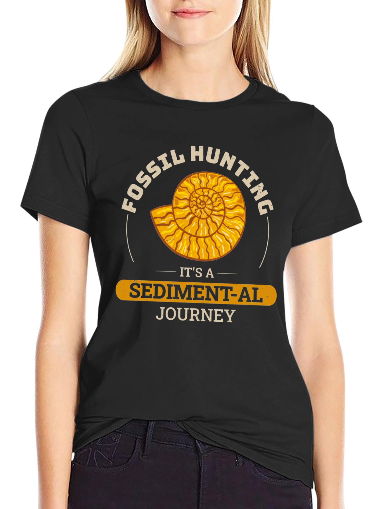 Fossil Hunting Sediment-al Journey Black T-Shirt