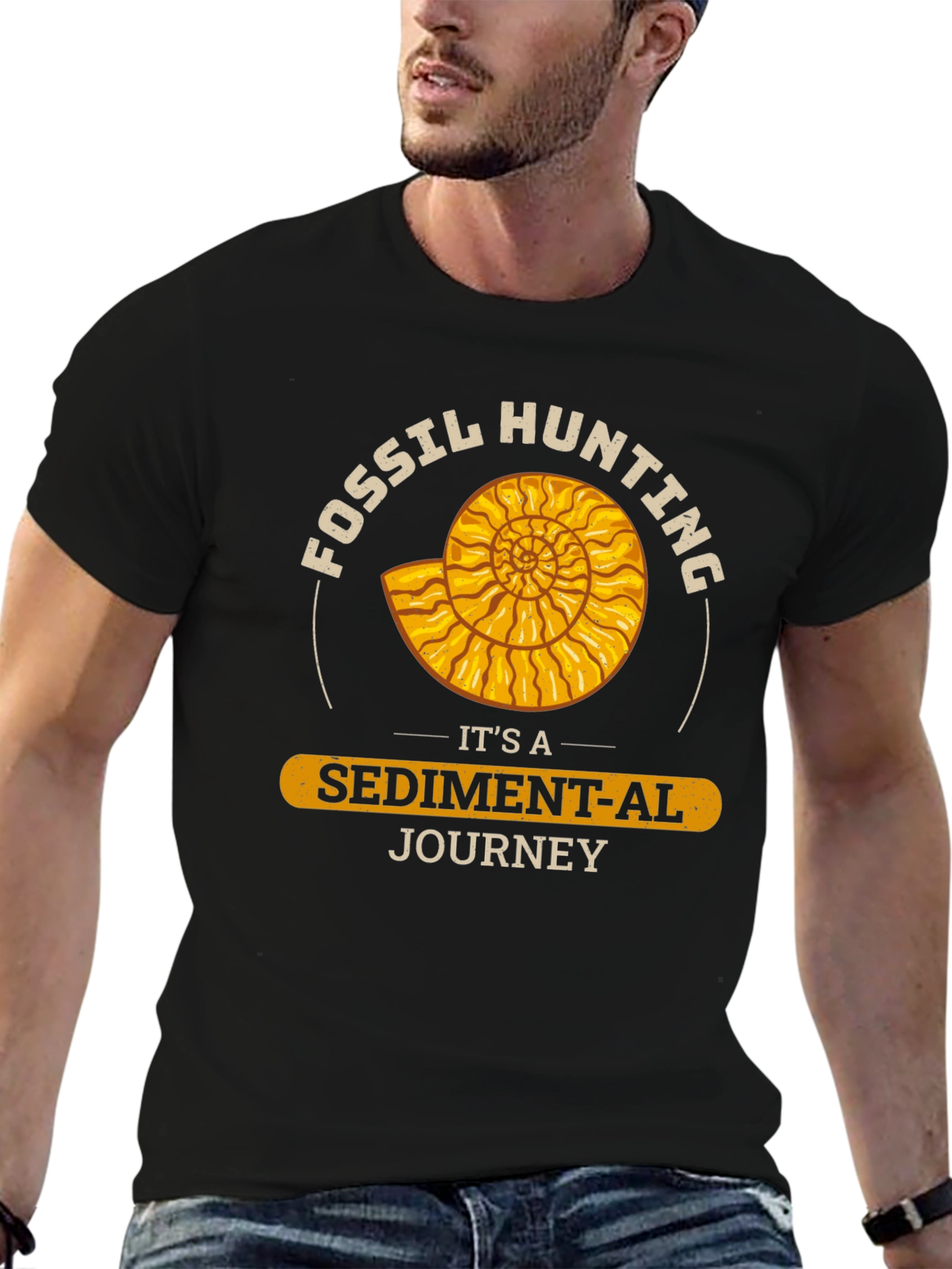 Fossil Hunting Sediment-al Journey Black T-Shirt