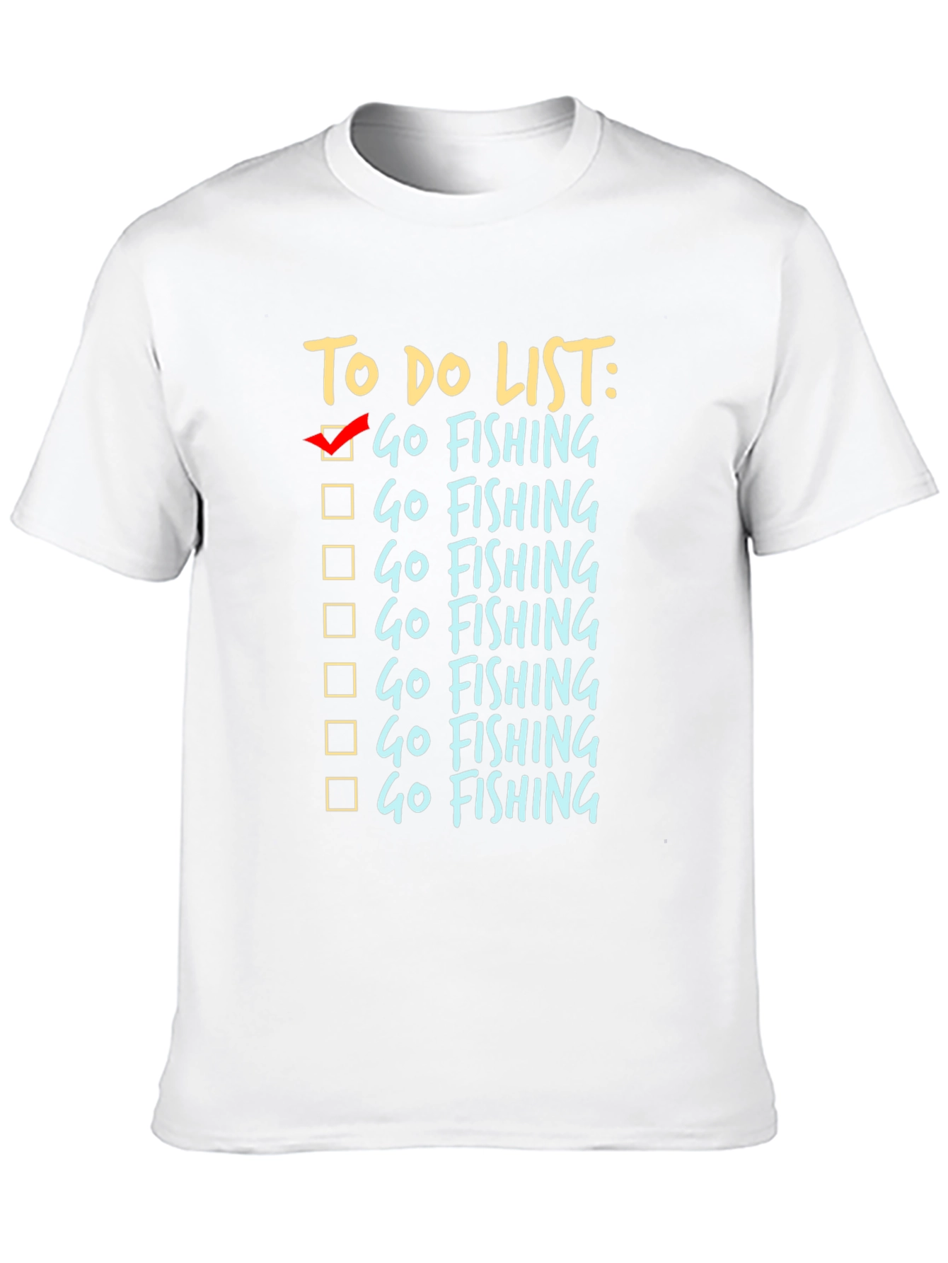 To Do List Go Fishing Black T-Shirt