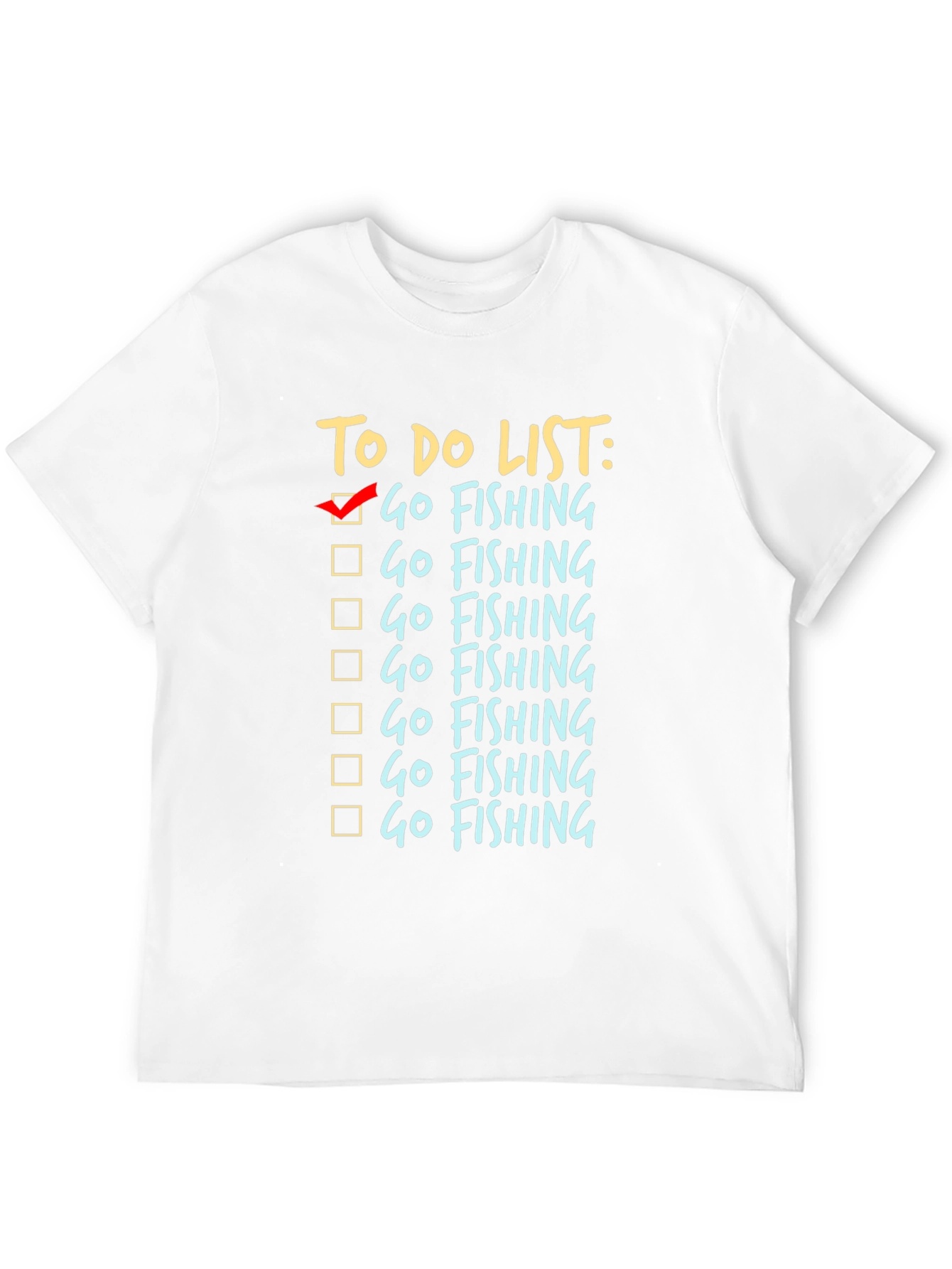 To Do List Go Fishing Black T-Shirt