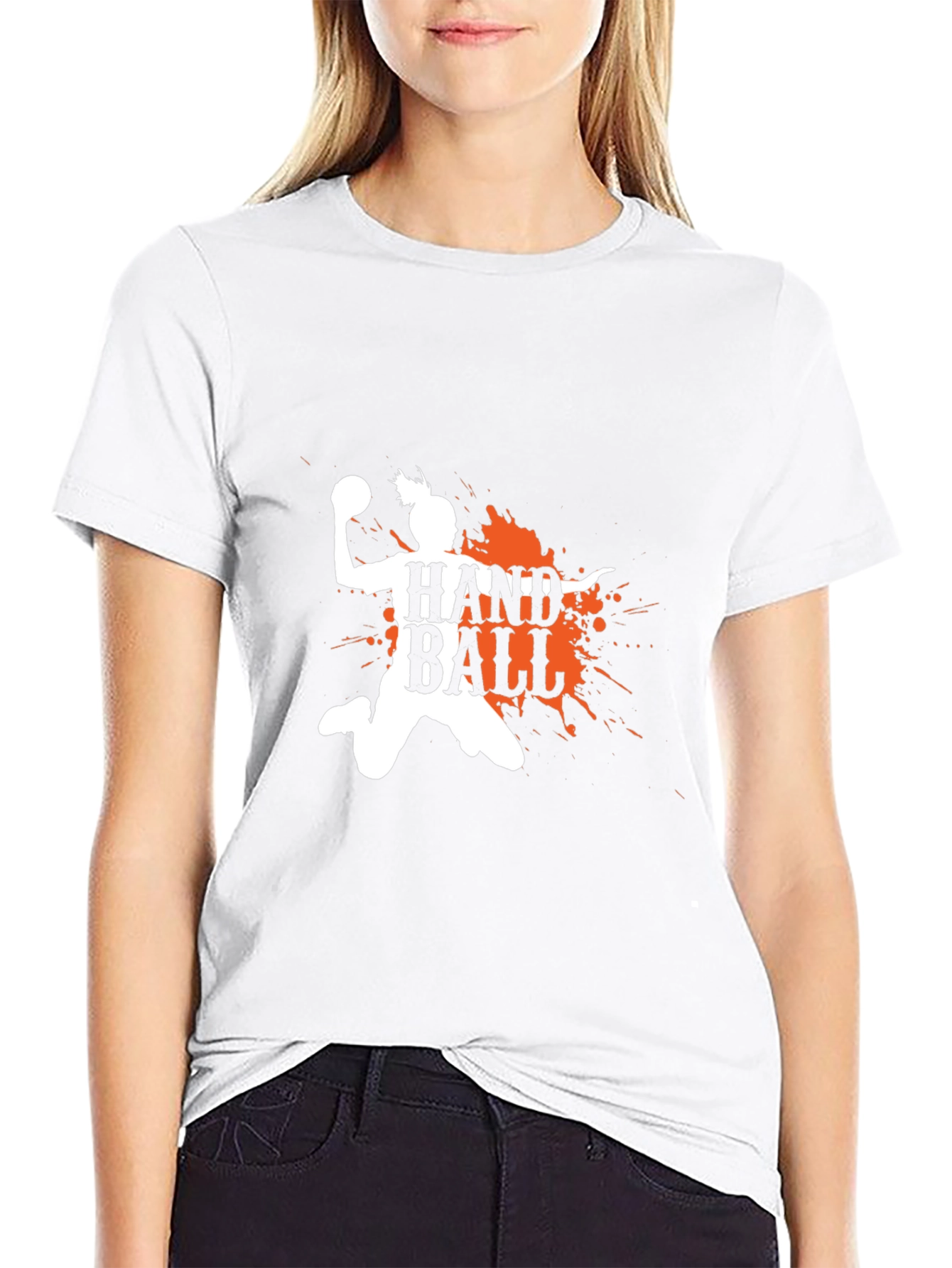 Handball Player Graphic Print T-Shirt