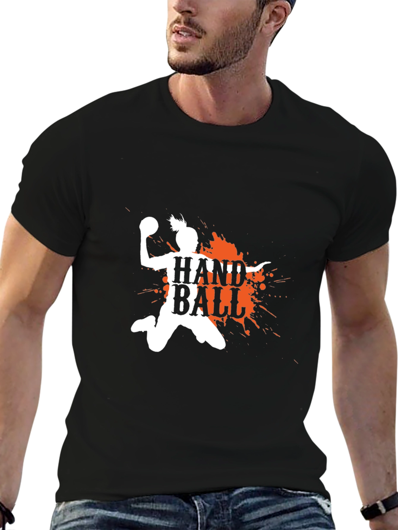 Handball Player Graphic Print T-Shirt