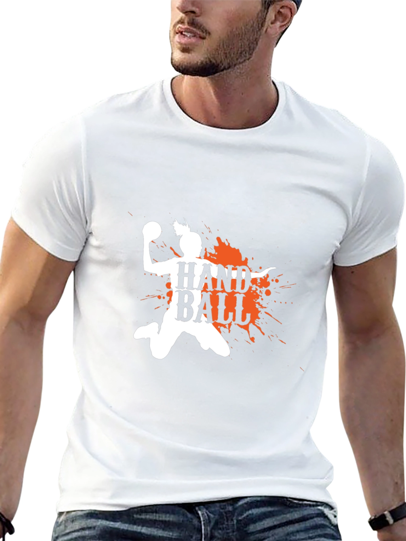 Handball Player Graphic Print T-Shirt