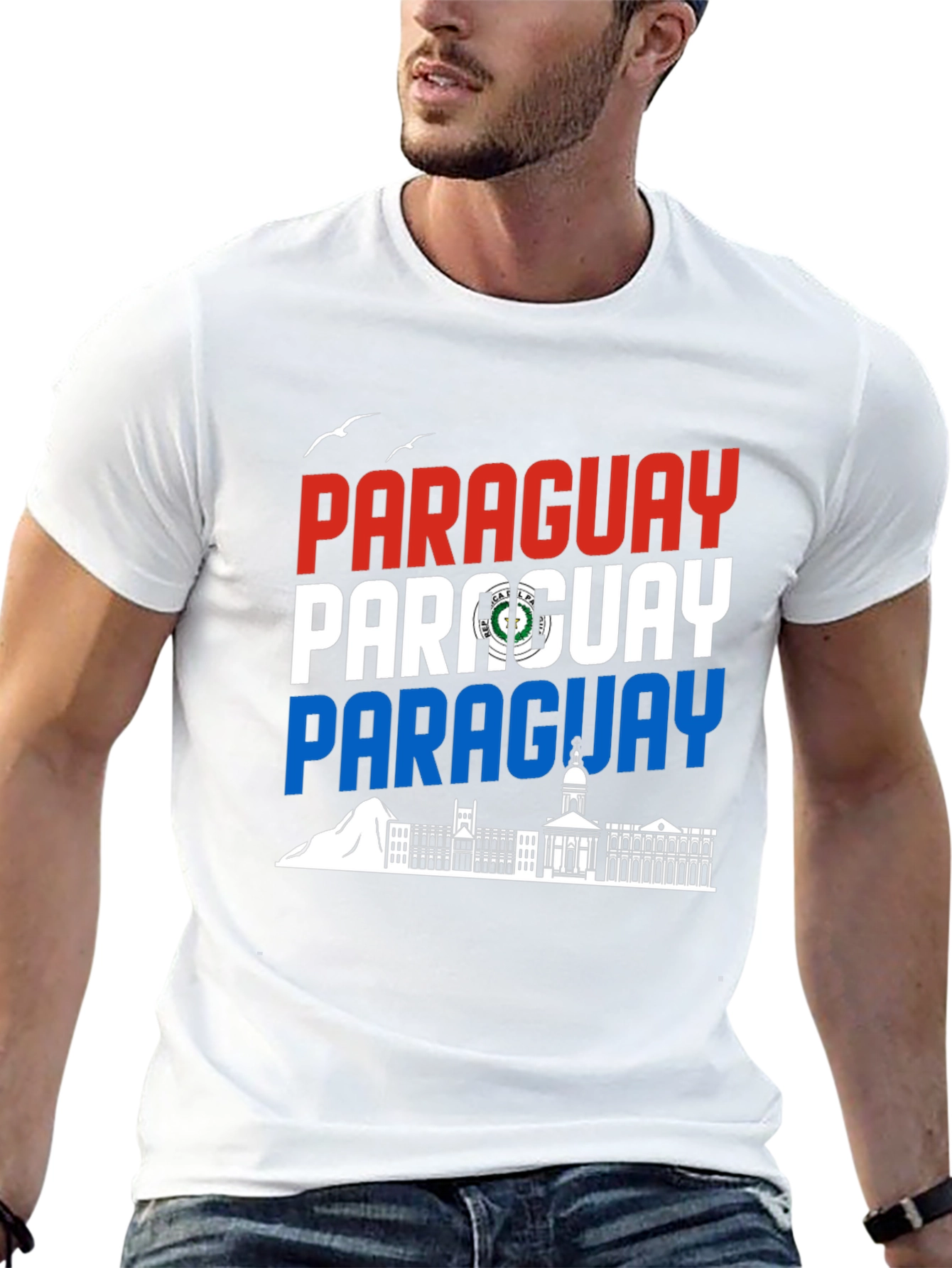Paraguay Flag Graphic Tee - Black