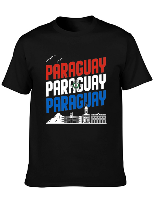 Paraguay Flag Graphic Tee - Black