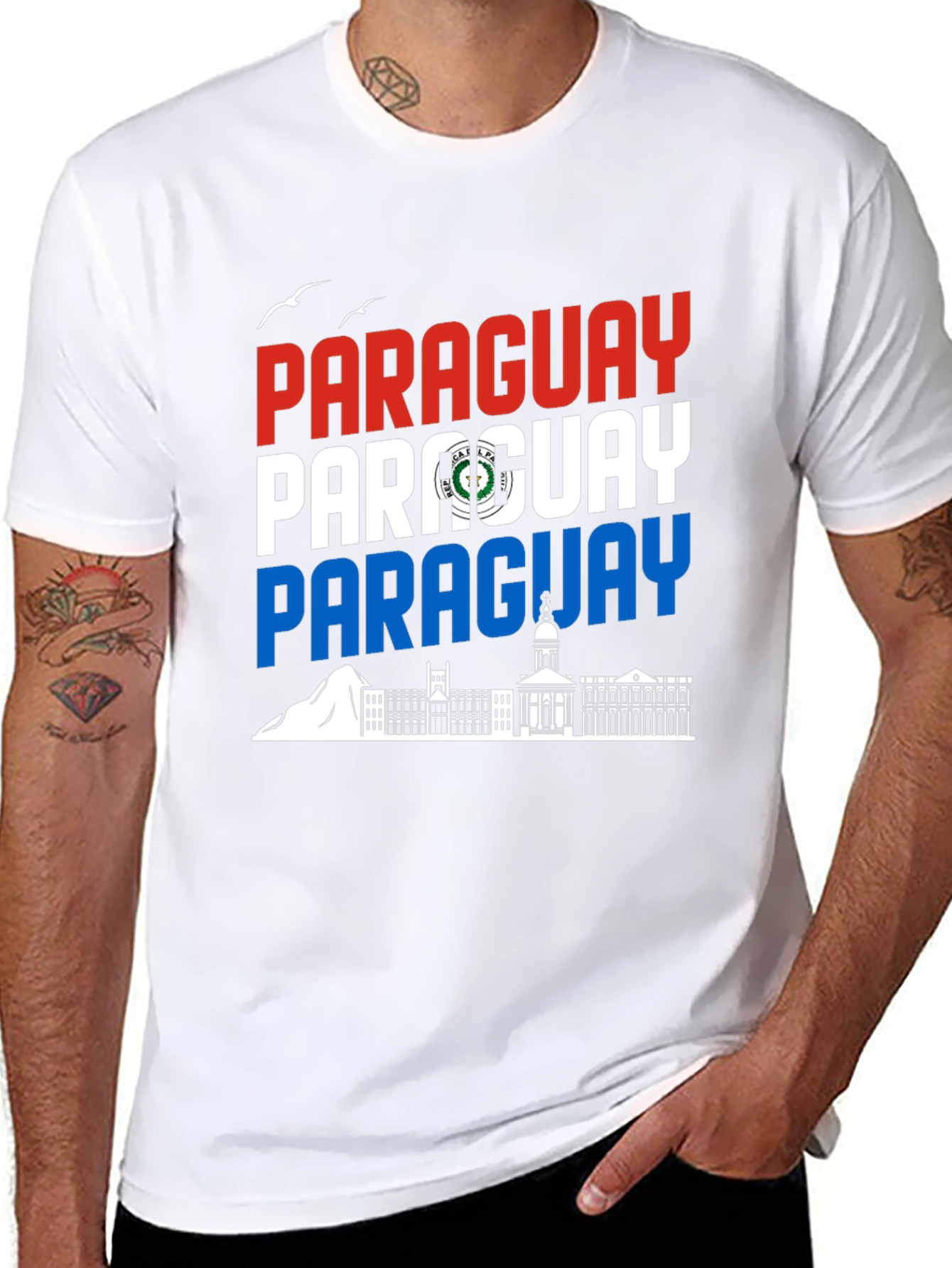 Paraguay Flag Graphic Tee - Black