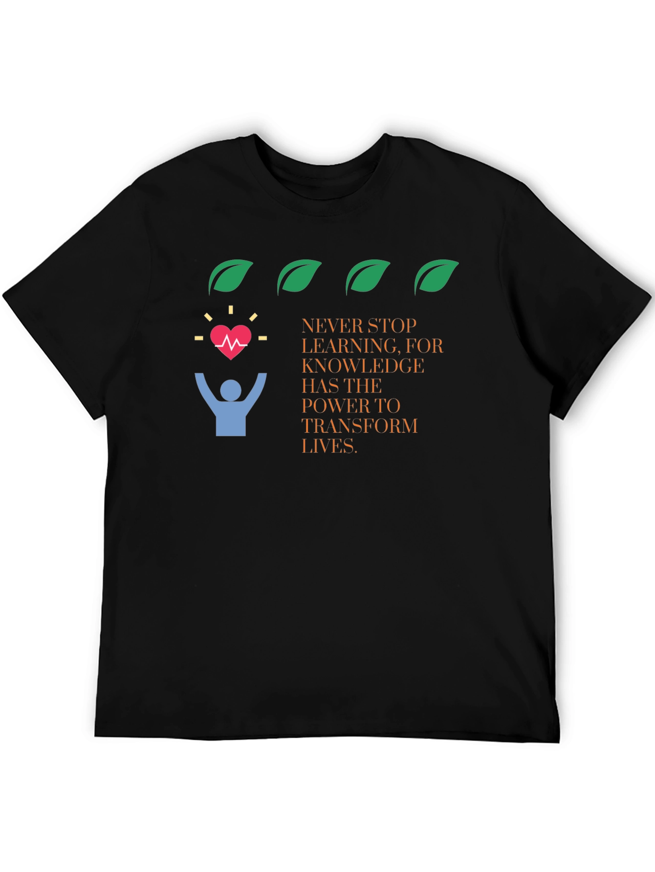 Knowledge Transforms Lives Black Graphic Tee