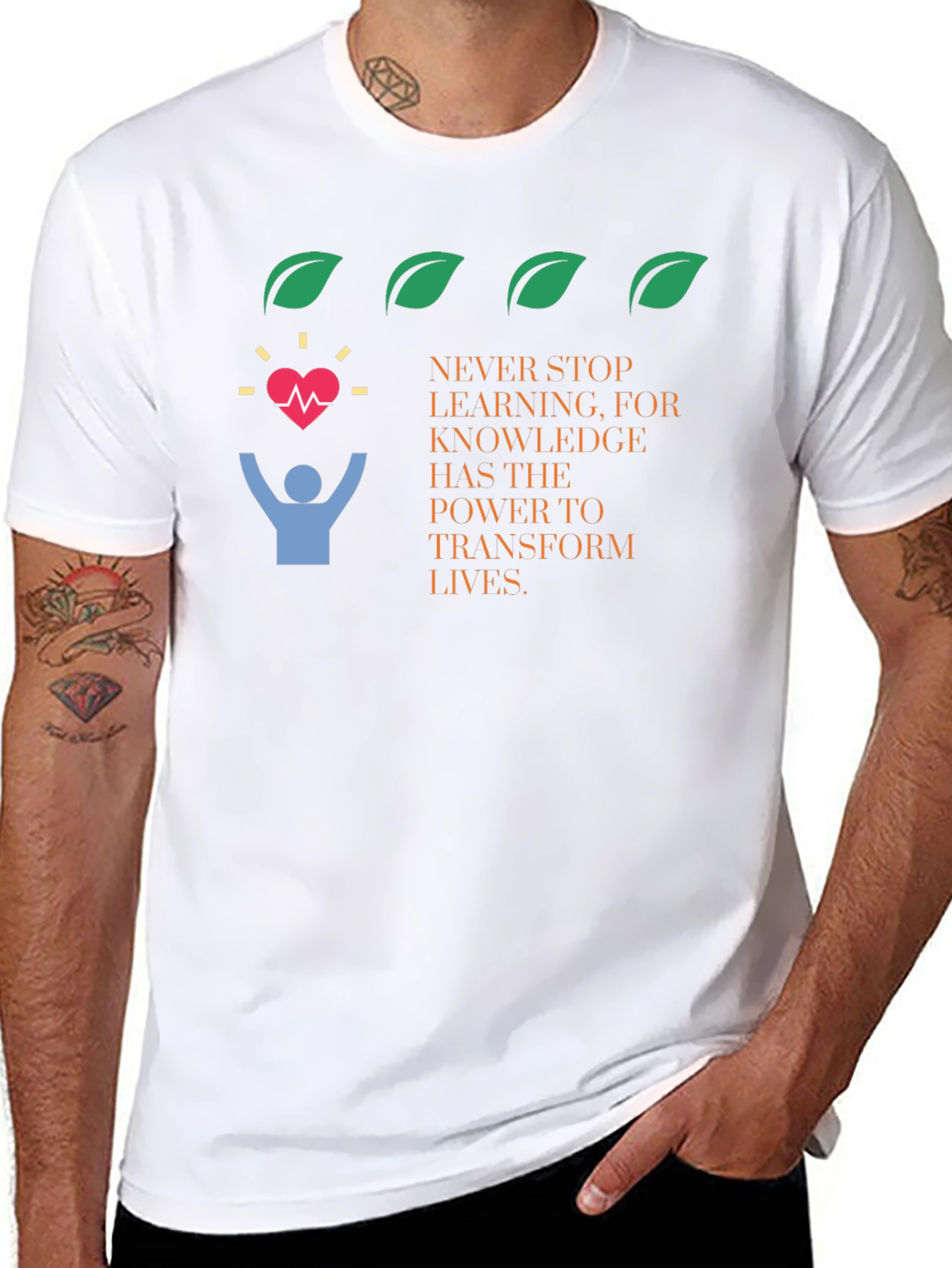 Knowledge Transforms Lives Black Graphic Tee