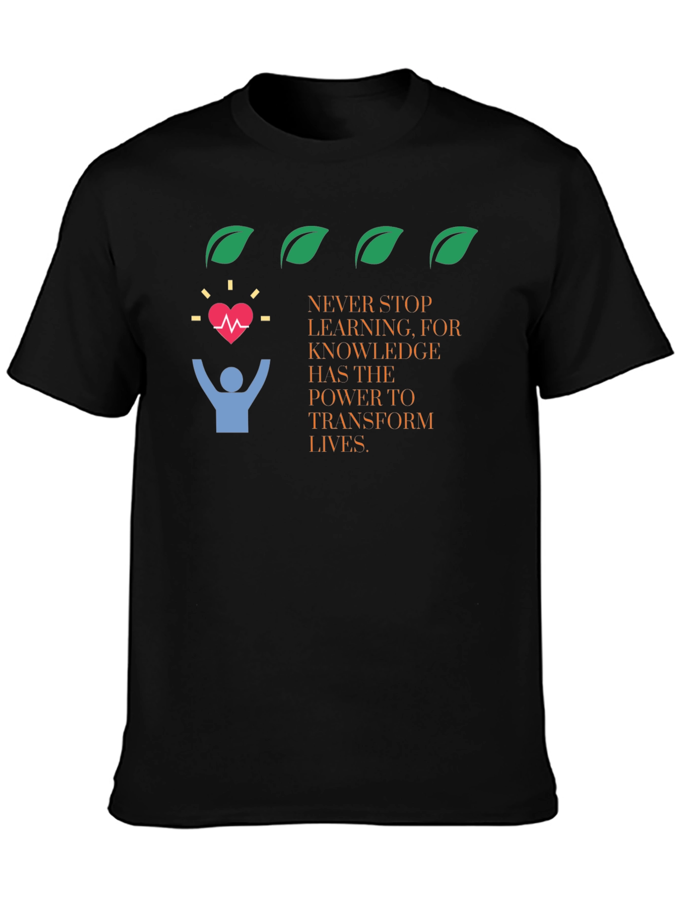 Knowledge Transforms Lives Black Graphic Tee