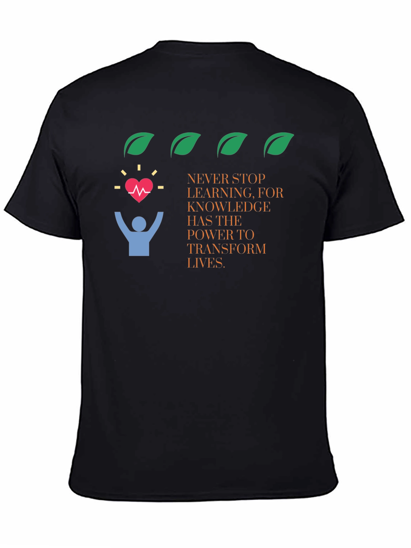 Knowledge Transforms Lives Black Graphic Tee