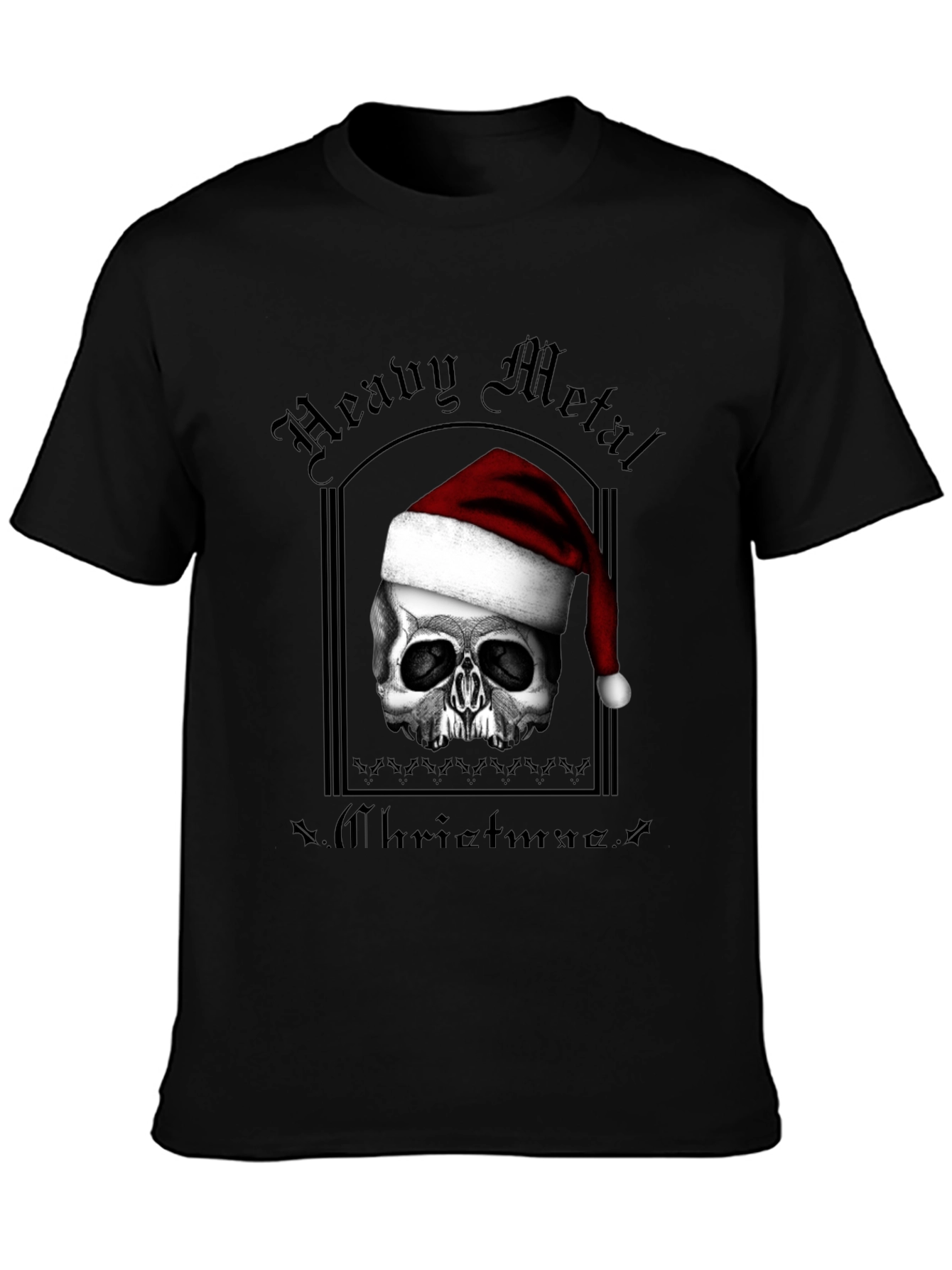 Heavy Metal Christmas Skull T-Shirt