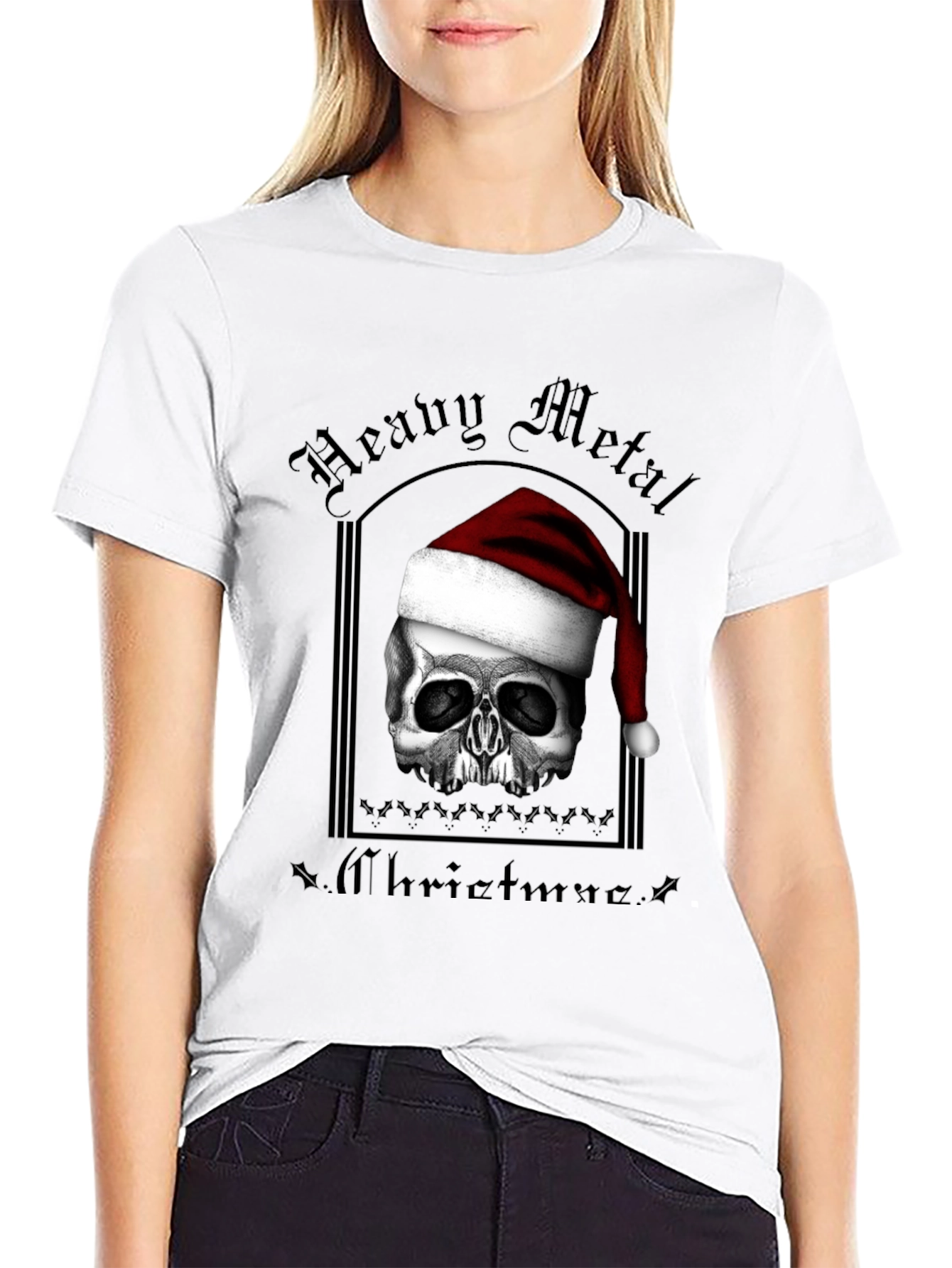 Heavy Metal Christmas Skull T-Shirt