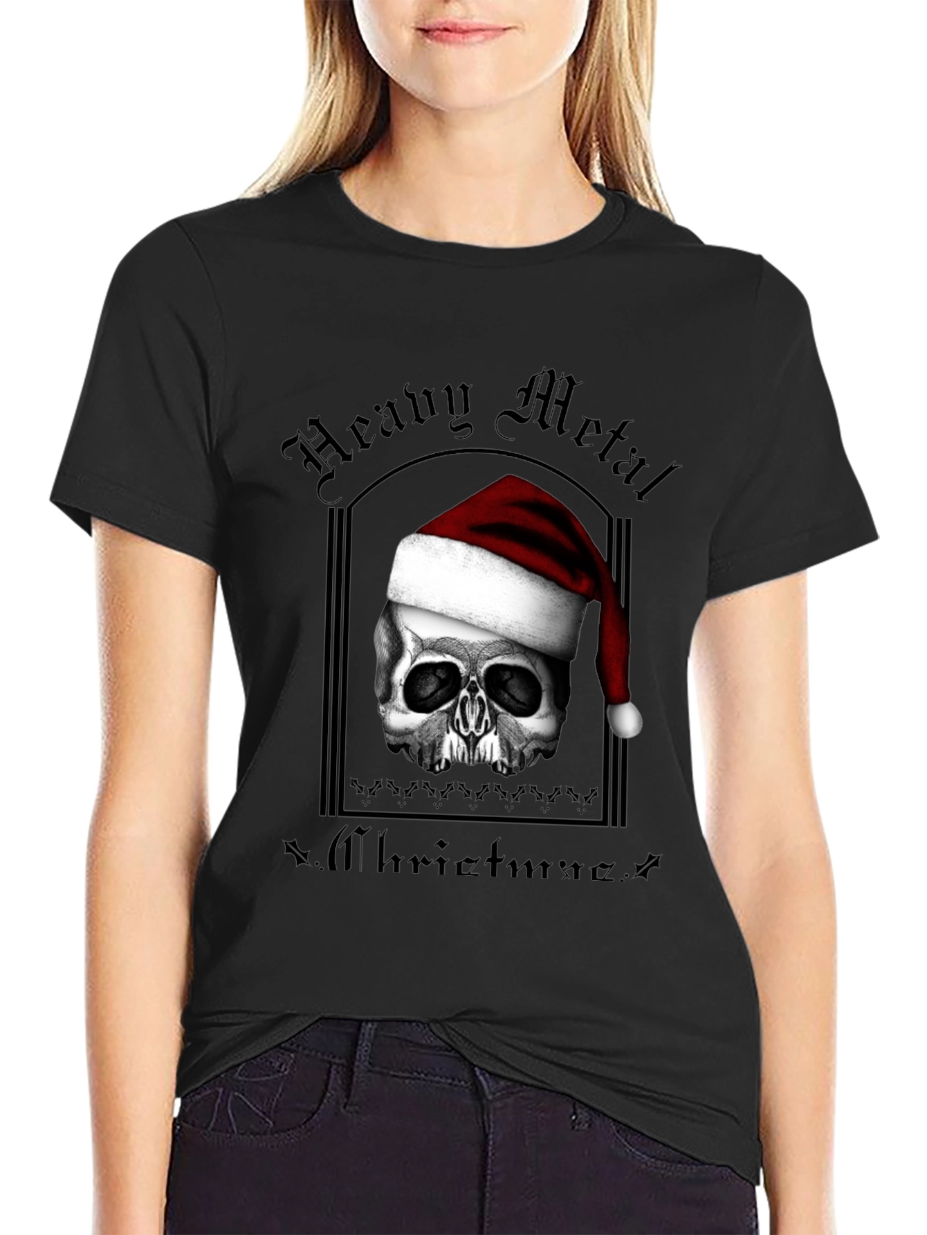 Heavy Metal Christmas Skull T-Shirt