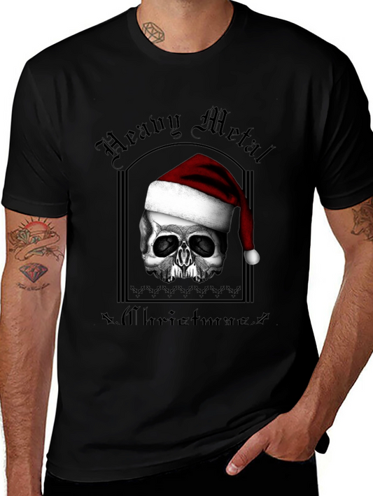 Heavy Metal Christmas Skull T-Shirt