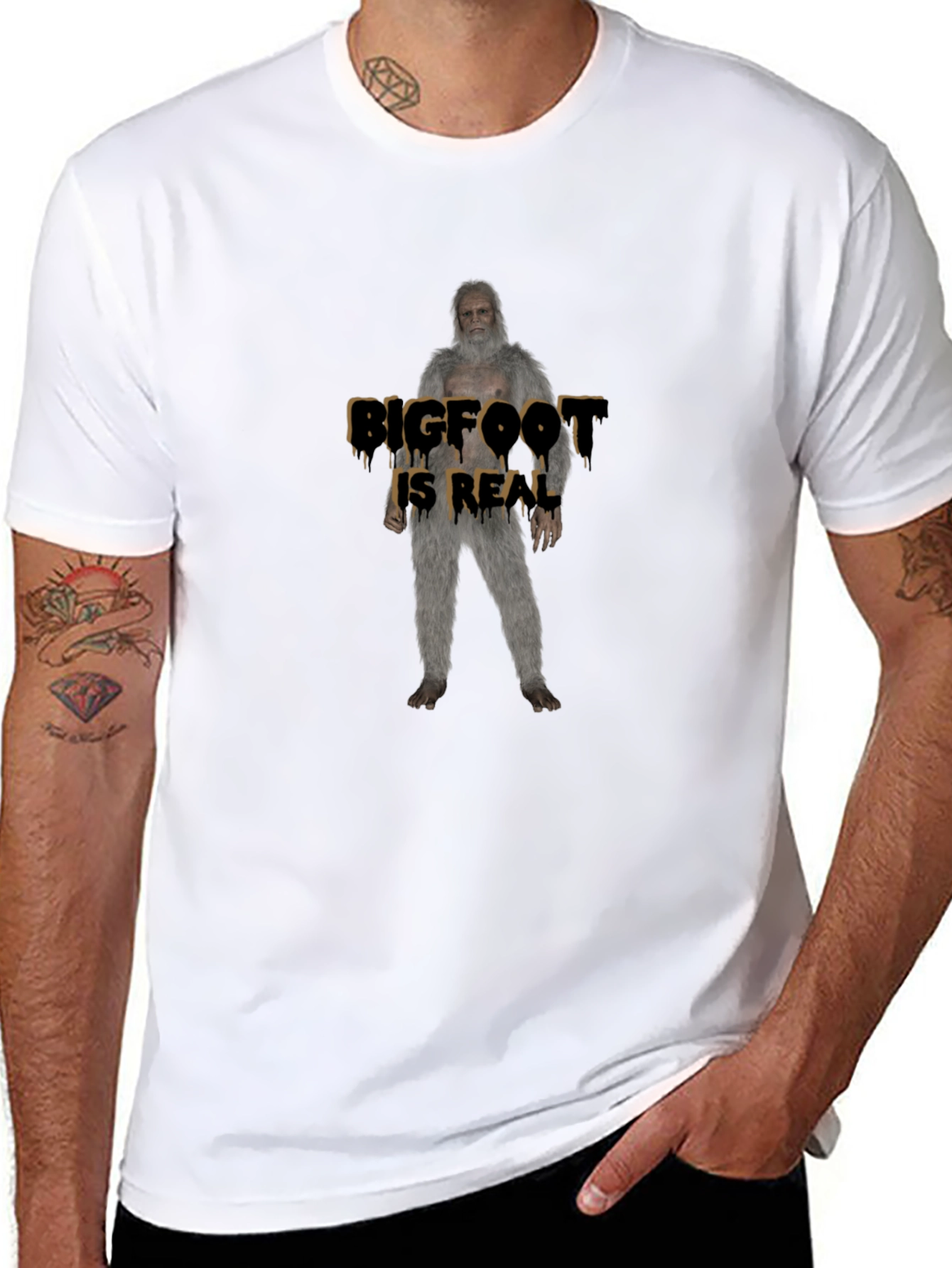 Bigfoot Is Real Mens Graphic Tee