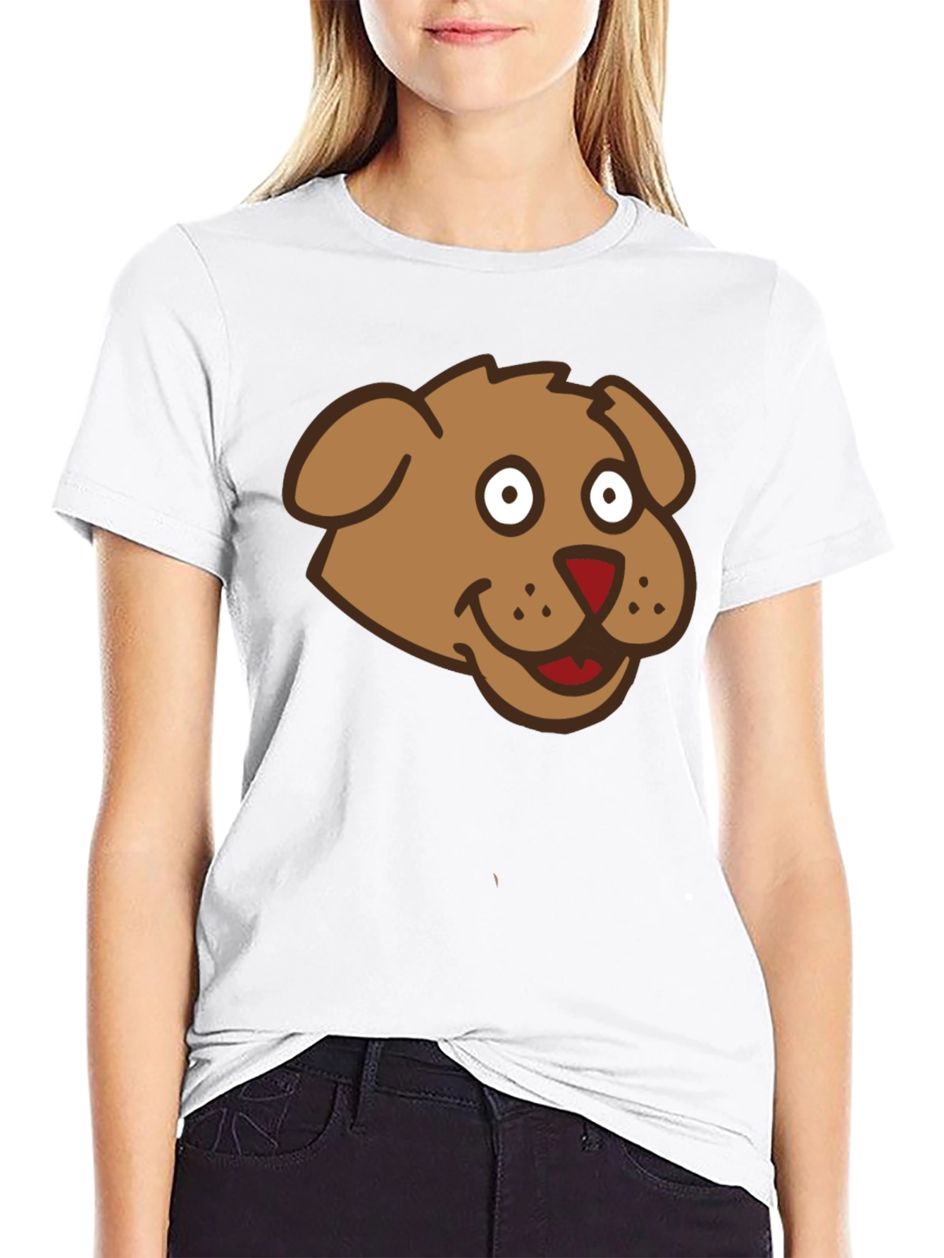 Cartoon Dog Graphic Tee - Mens Black T-Shirt