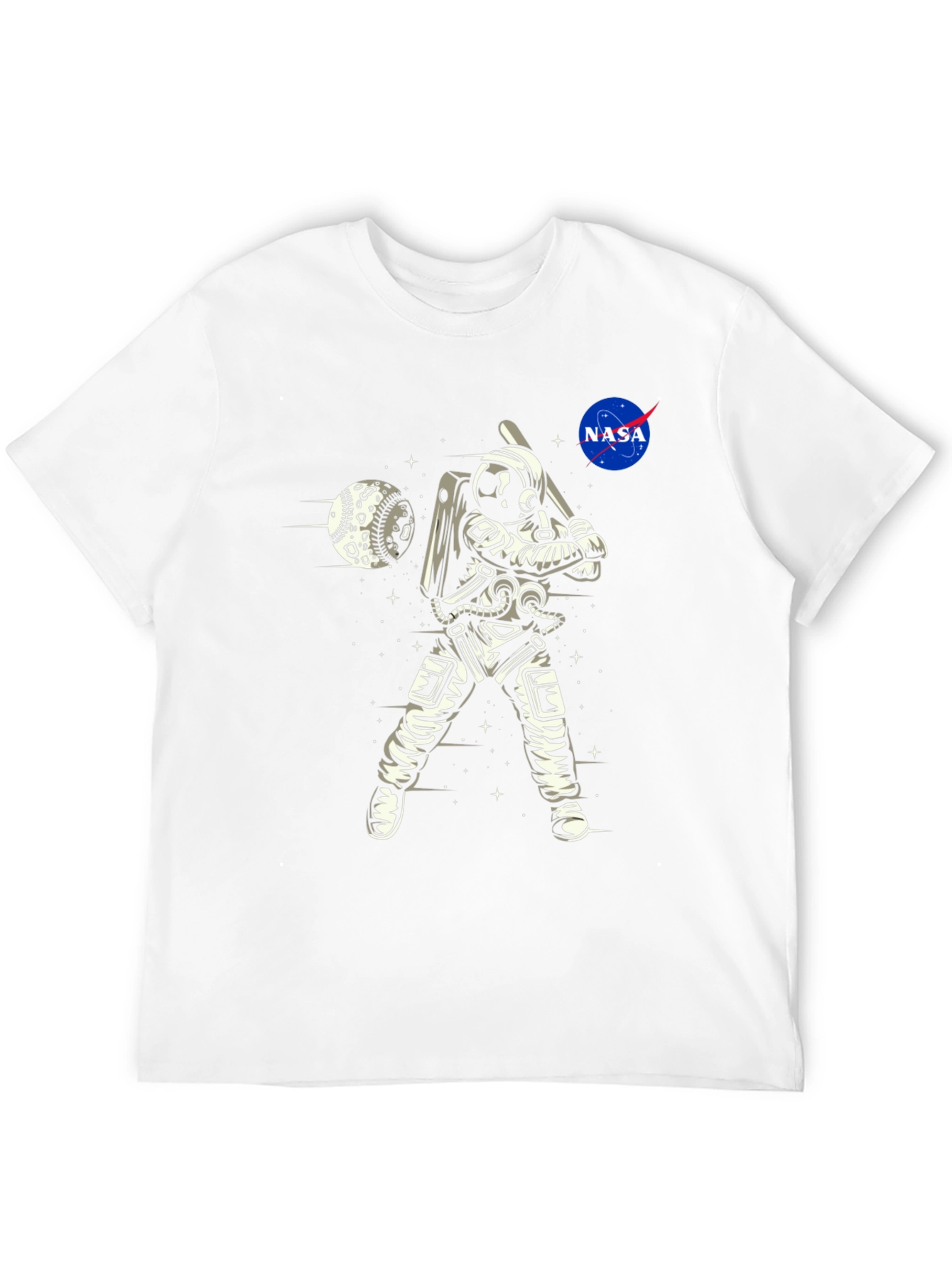 Astronaut Baseball Black T-Shirt