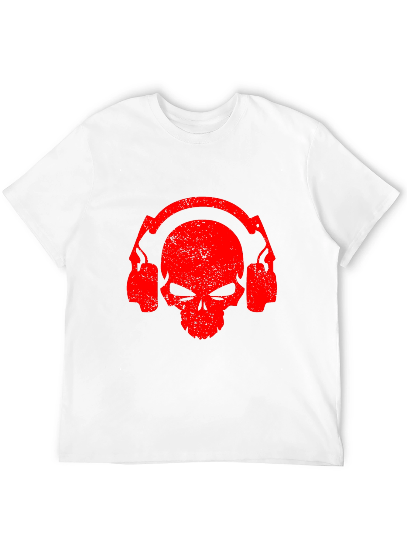 Skull Headphones Graphic T-Shirt - Black