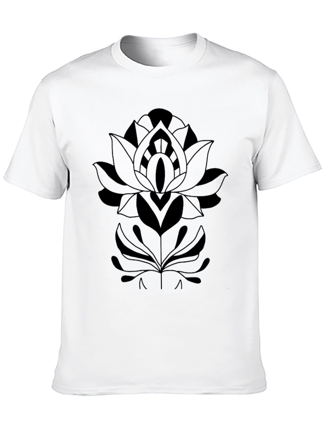 Black Floral Mandala Graphic T-Shirt