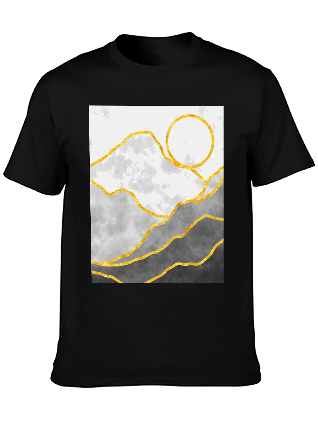 Mountainscape Graphic Tee - Stylish Geometric Design