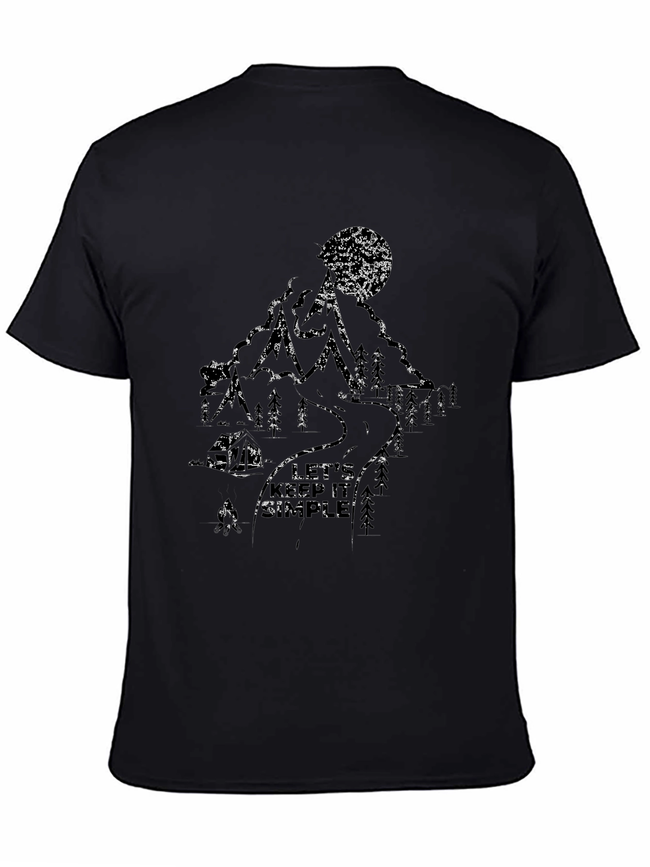Mountain Scene Graphic Black T-Shirt