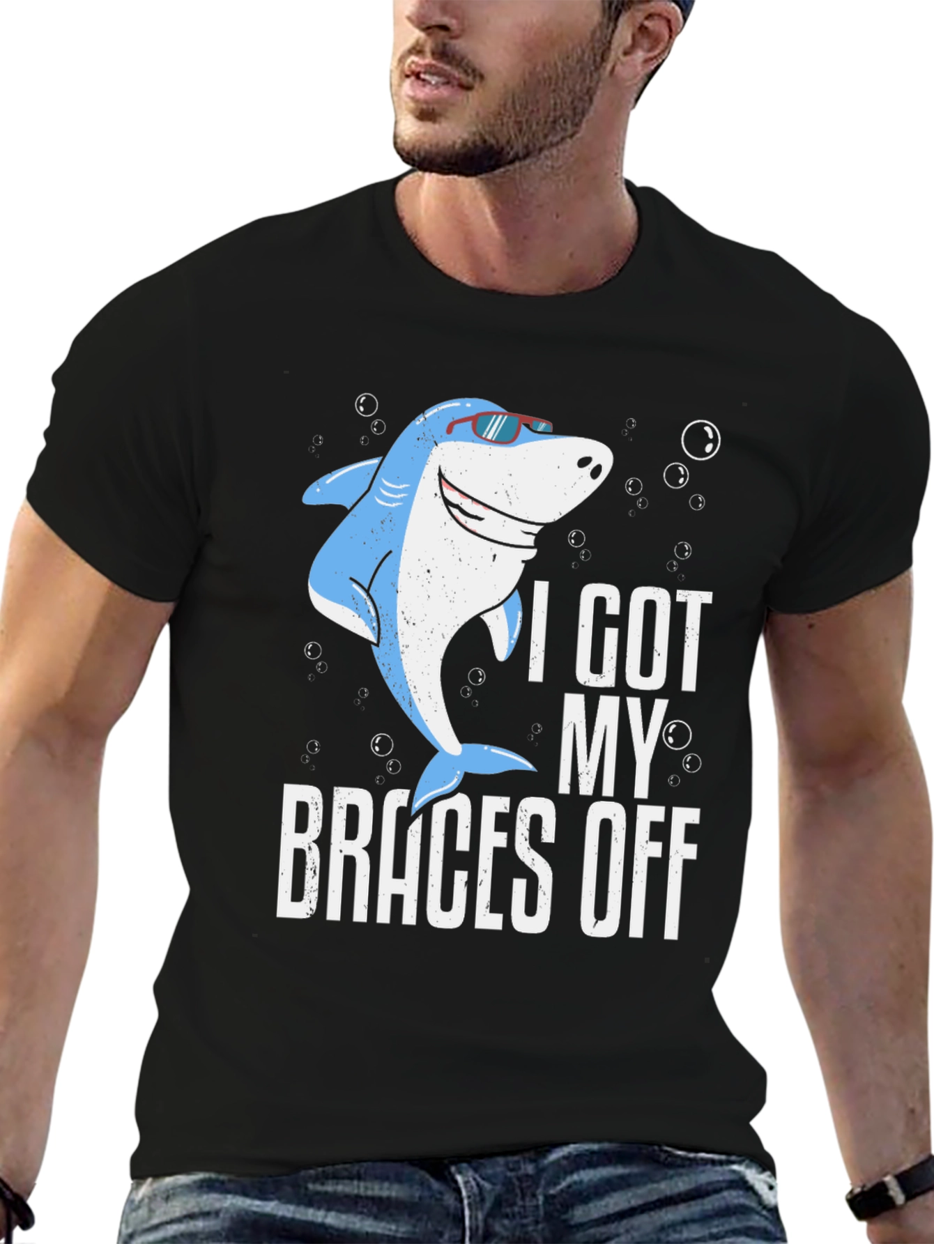 Funny Shark Braces Off T-Shirt