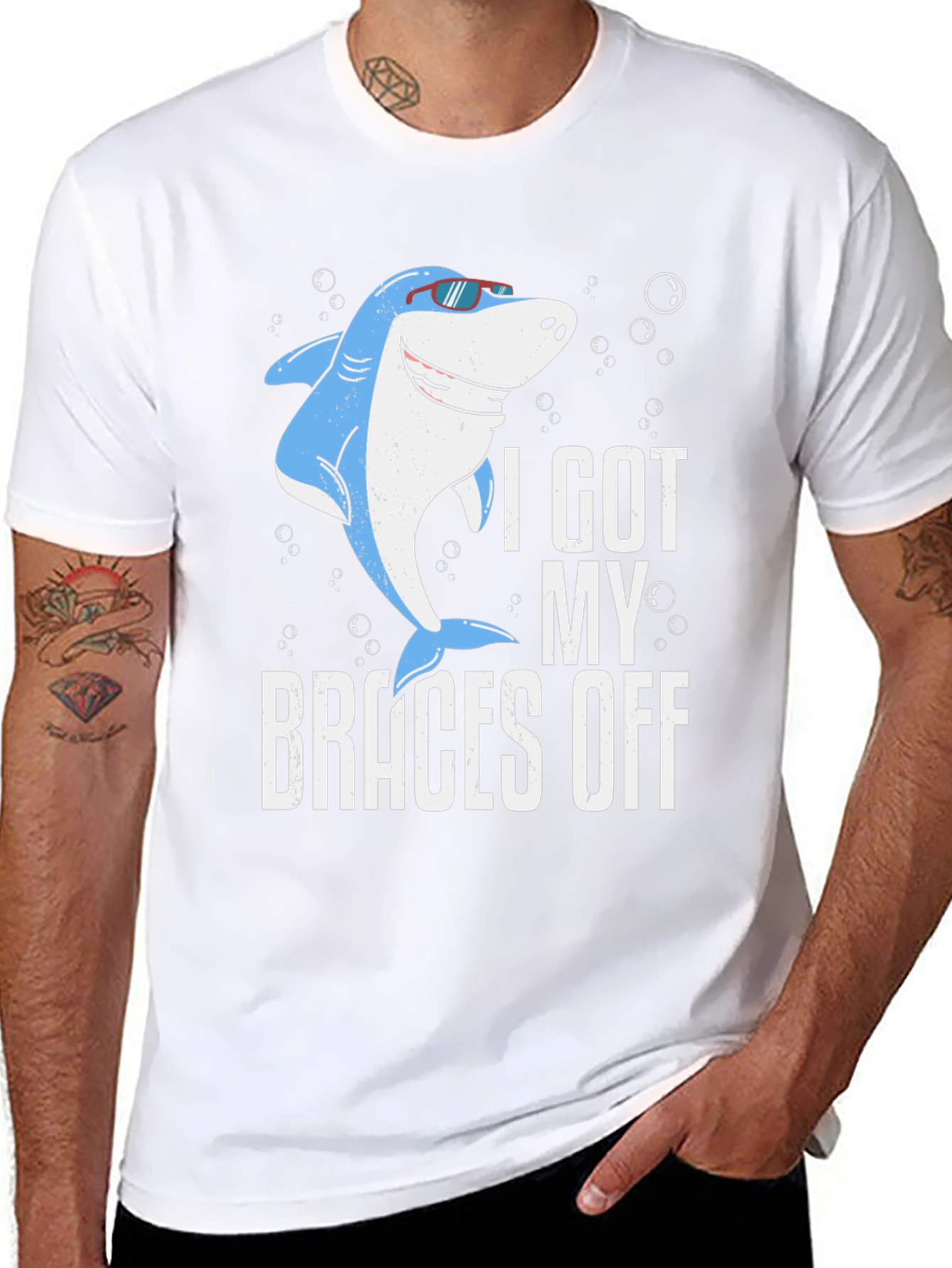 Funny Shark Braces Off T-Shirt