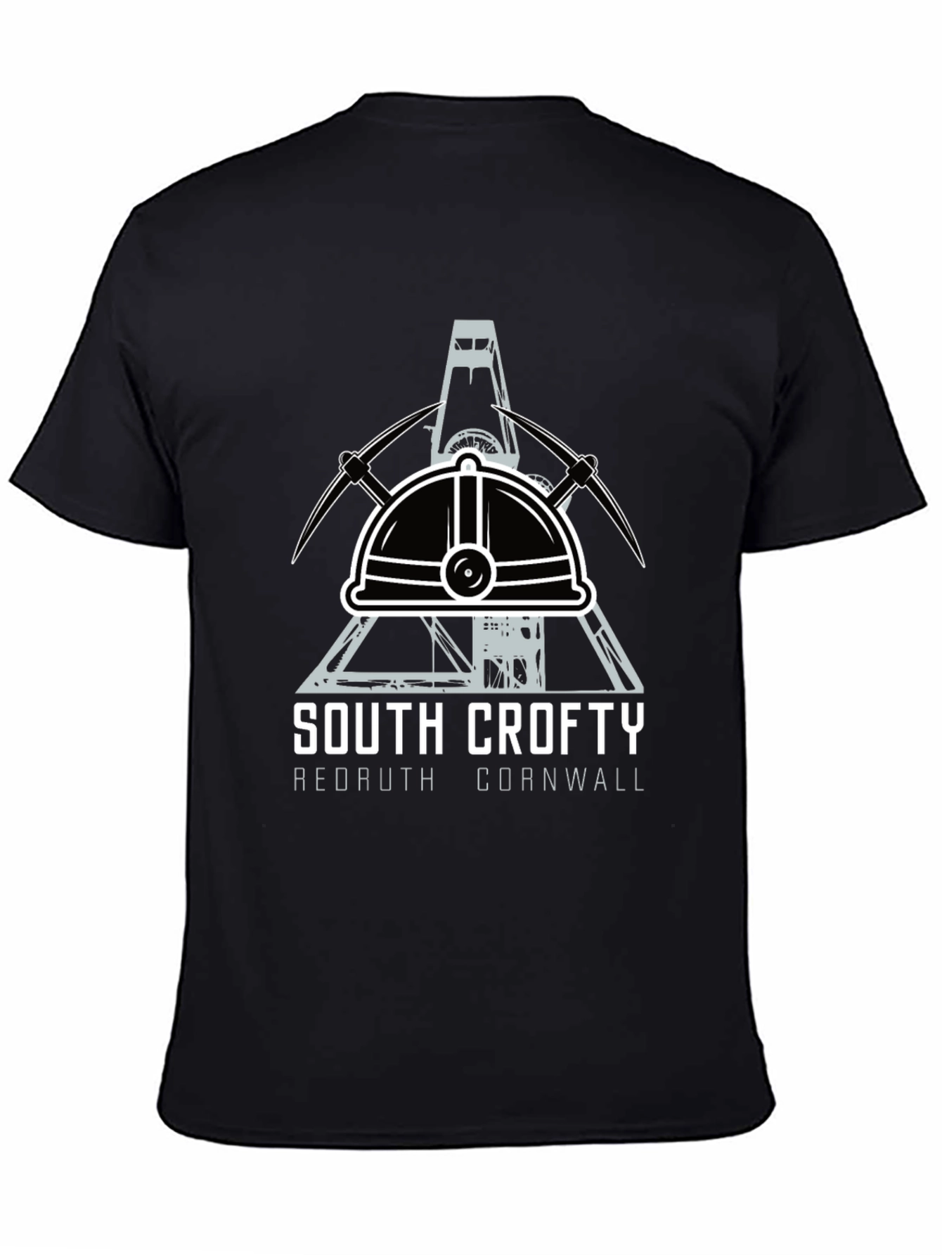 South Crofty Mining T-Shirt - Black Cotton Tee