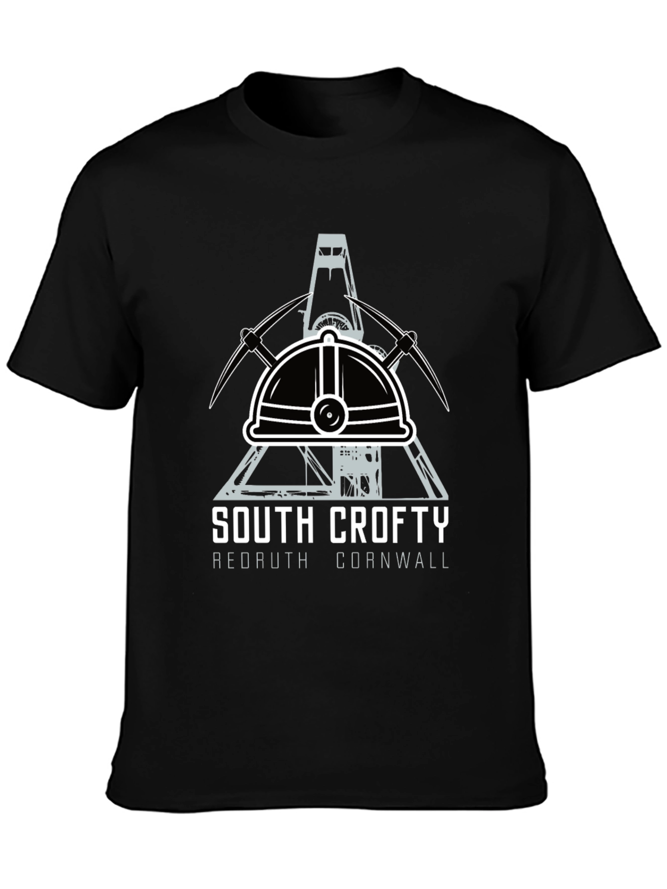 South Crofty Mining T-Shirt - Black Cotton Tee