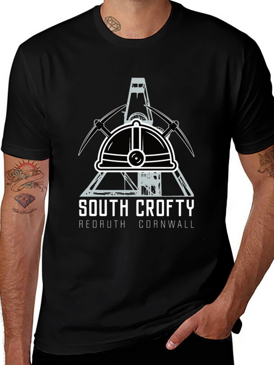 South Crofty Mining T-Shirt - Black Cotton Tee
