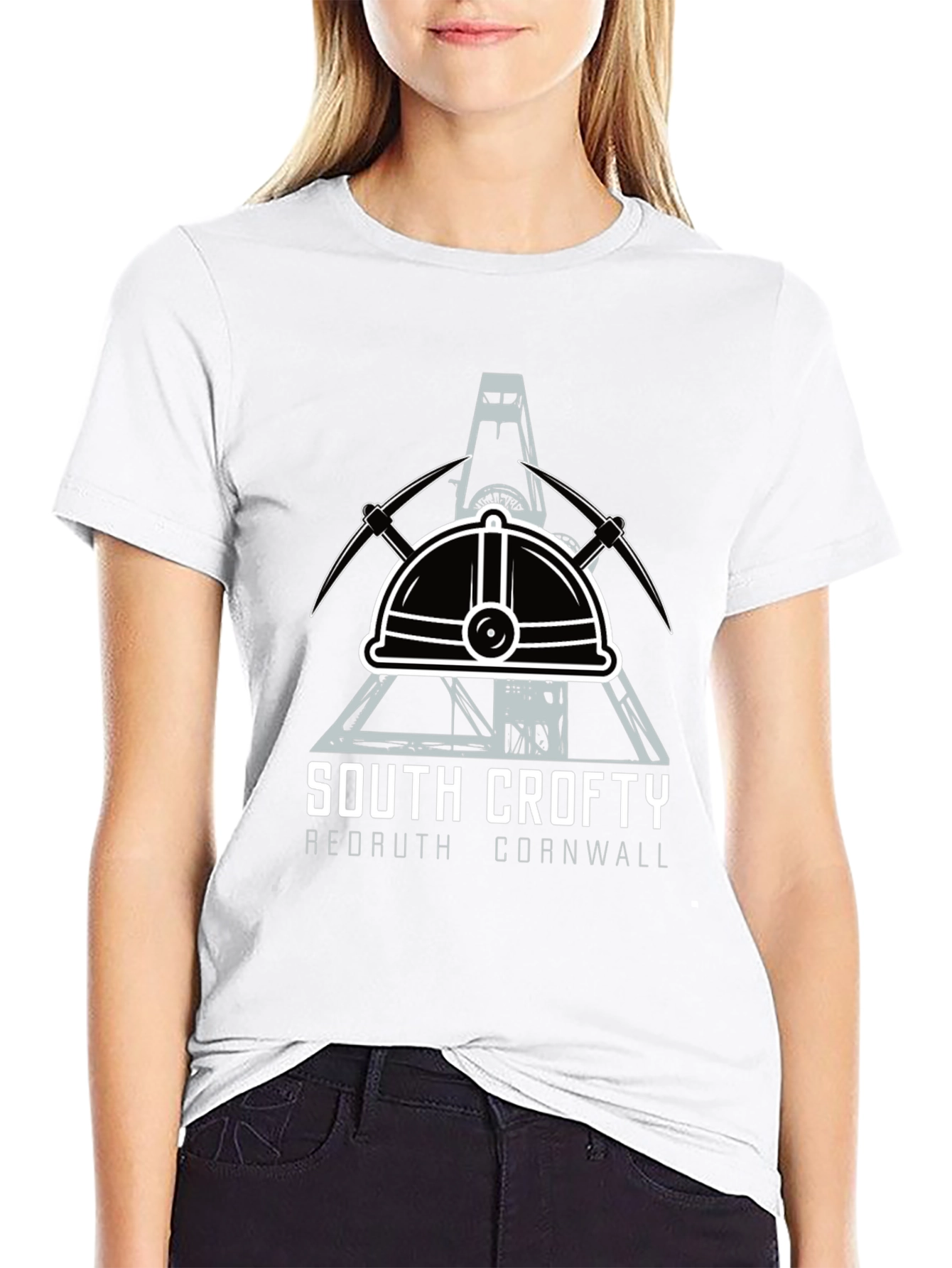 South Crofty Mining T-Shirt - Black Cotton Tee
