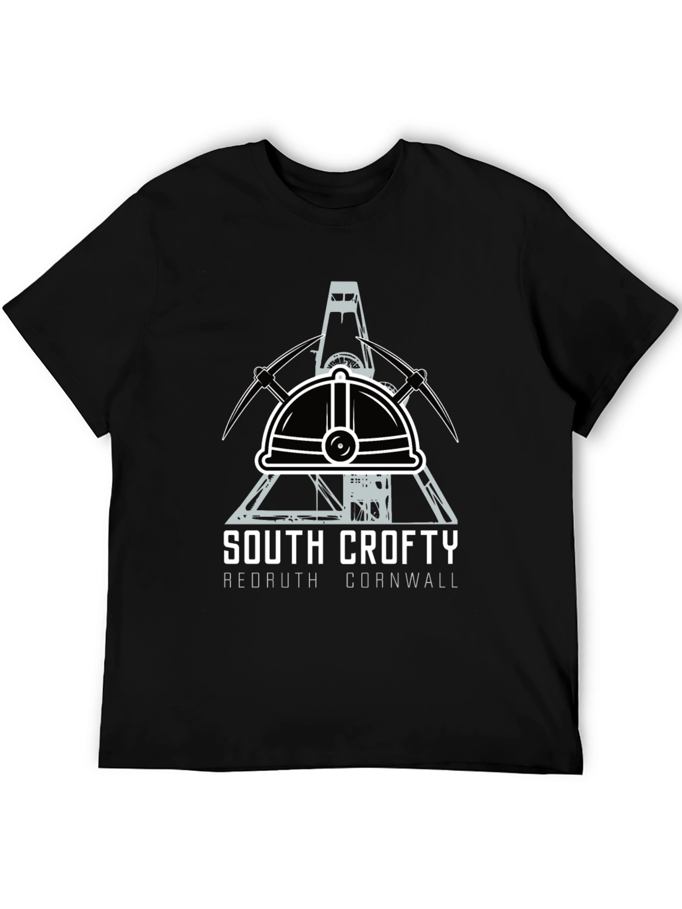 South Crofty Mining T-Shirt - Black Cotton Tee
