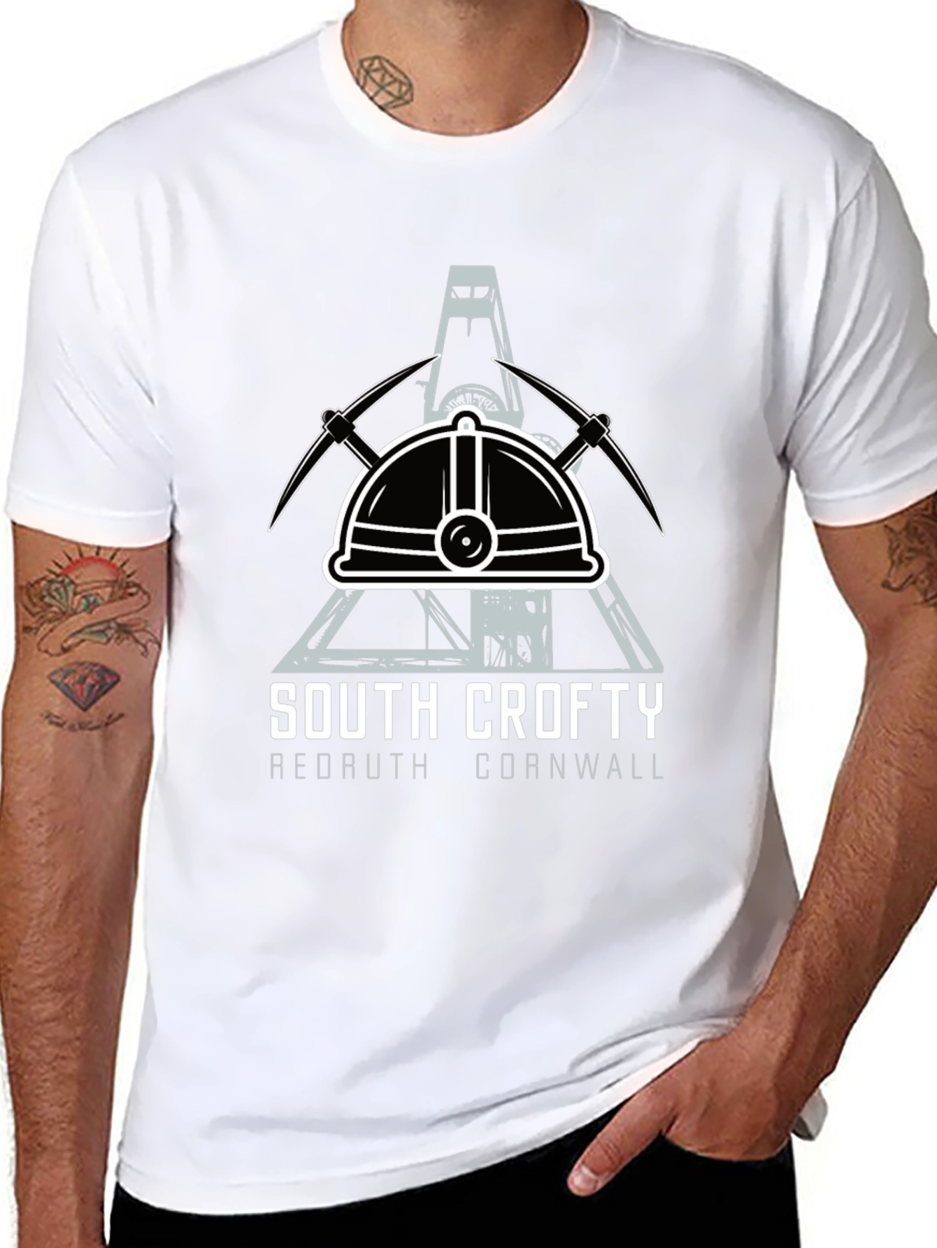 South Crofty Mining T-Shirt - Black Cotton Tee