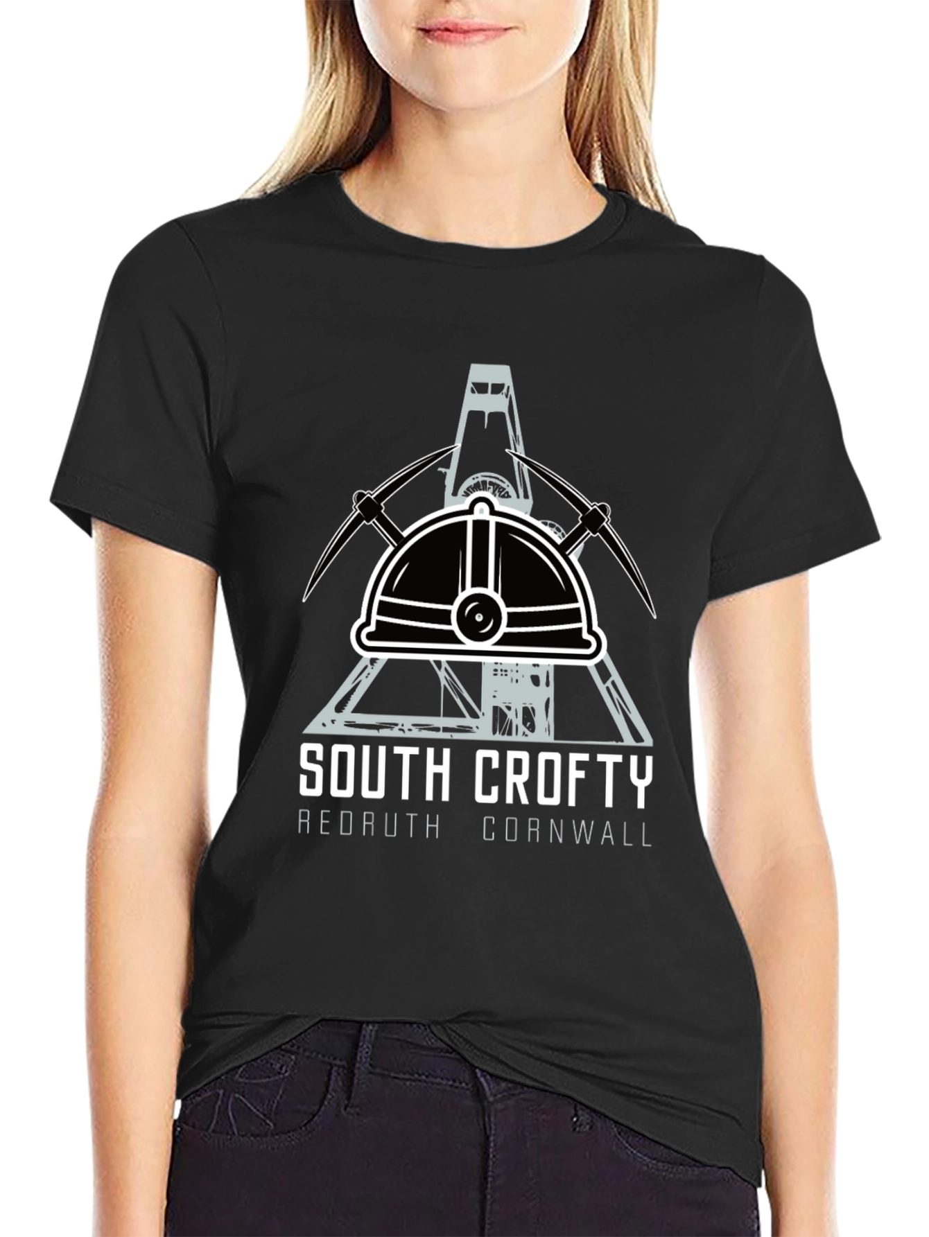South Crofty Mining T-Shirt - Black Cotton Tee