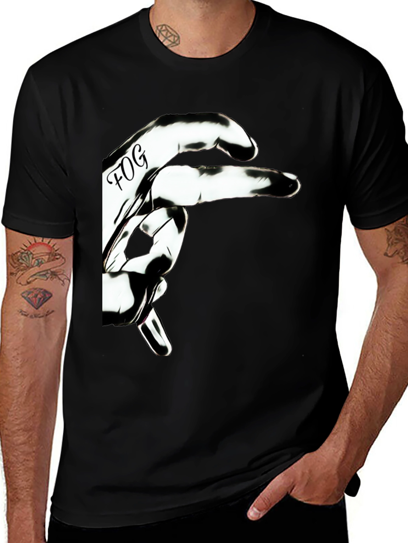 FOG Hand Graphic Black Tee