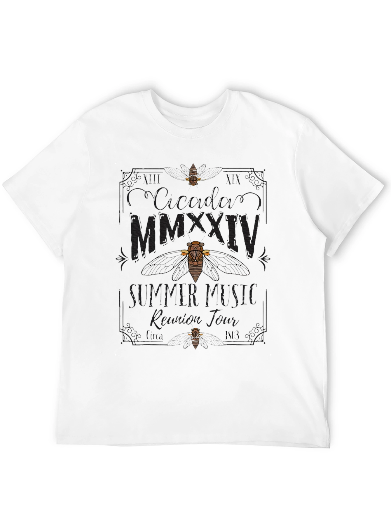 Cicada MMXXIV Summer Music Reunion Tour Black T-Shirt