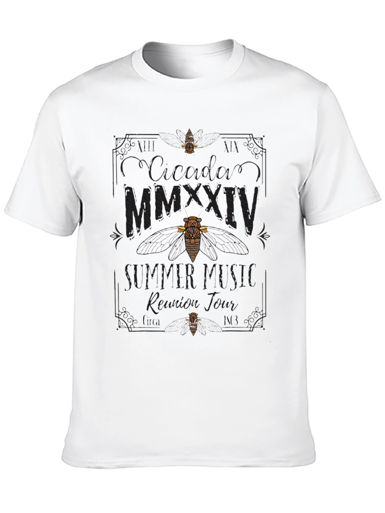 Cicada MMXXIV Summer Music Reunion Tour Black T-Shirt