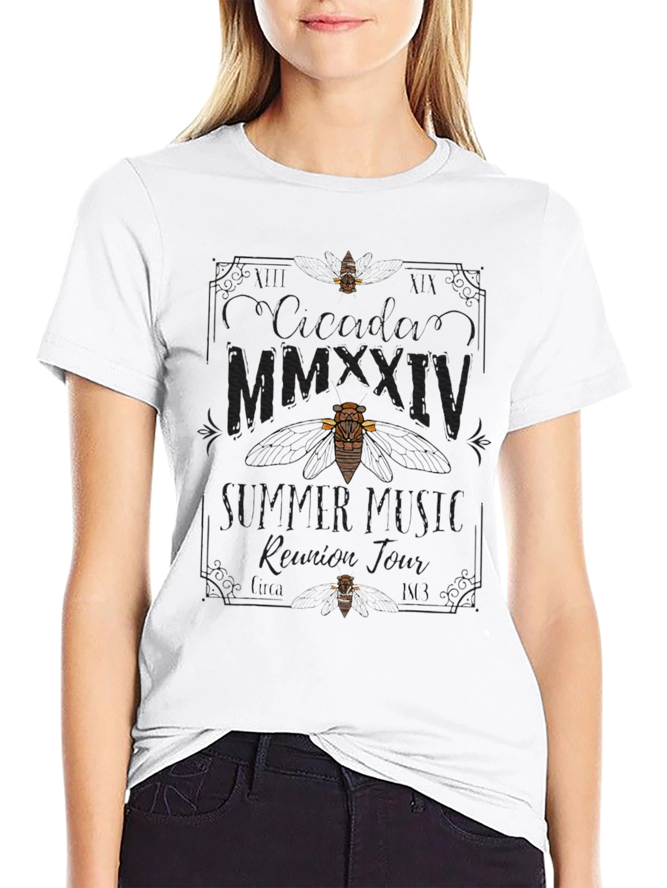 Cicada MMXXIV Summer Music Reunion Tour Black T-Shirt
