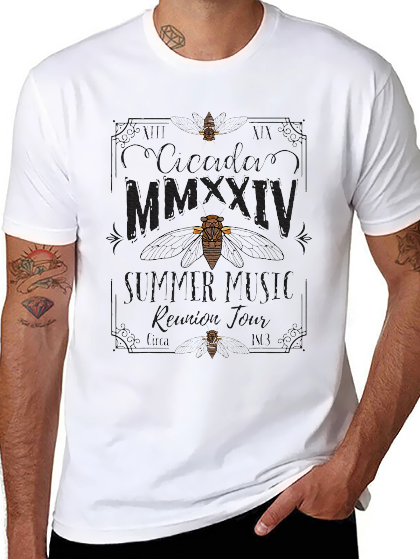 Cicada MMXXIV Summer Music Reunion Tour Black T-Shirt