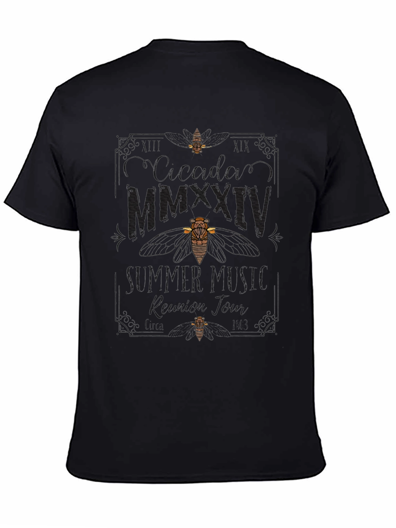 Cicada MMXXIV Summer Music Reunion Tour Black T-Shirt
