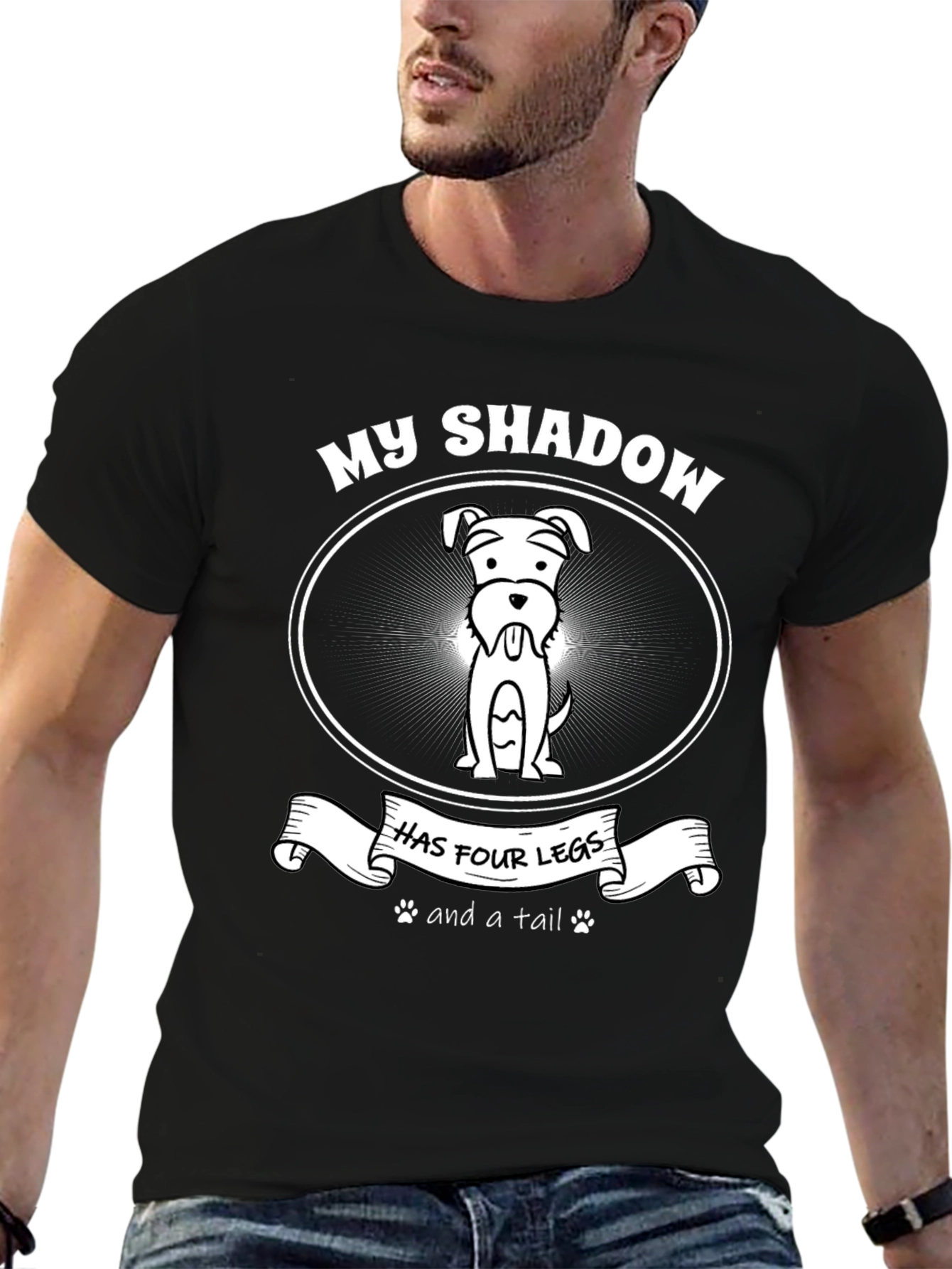 Dog Shadow T-Shirt - Four Legs & A Tail