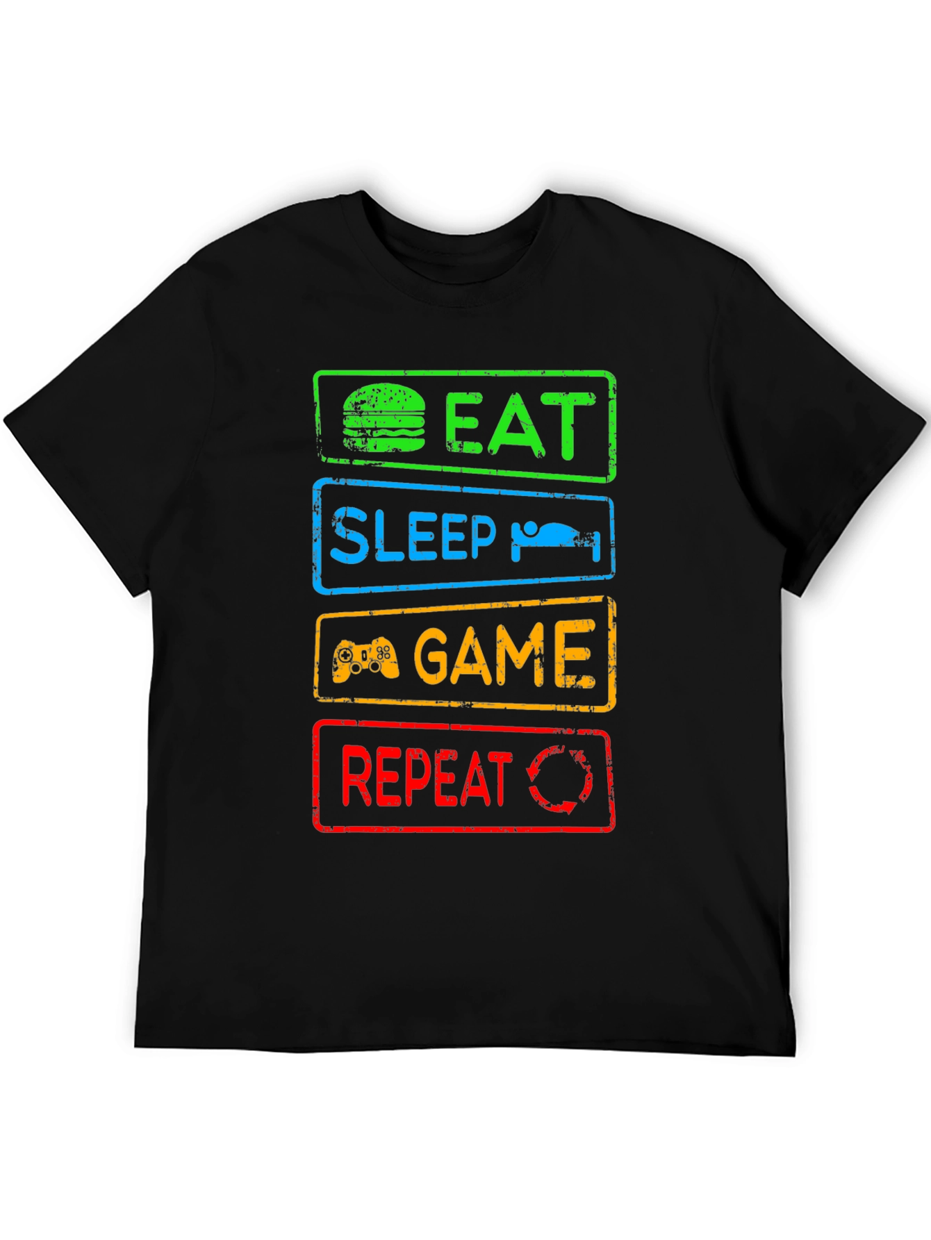 Eat Sleep Game Repeat Graphic Tee - Gamer T-Shirt