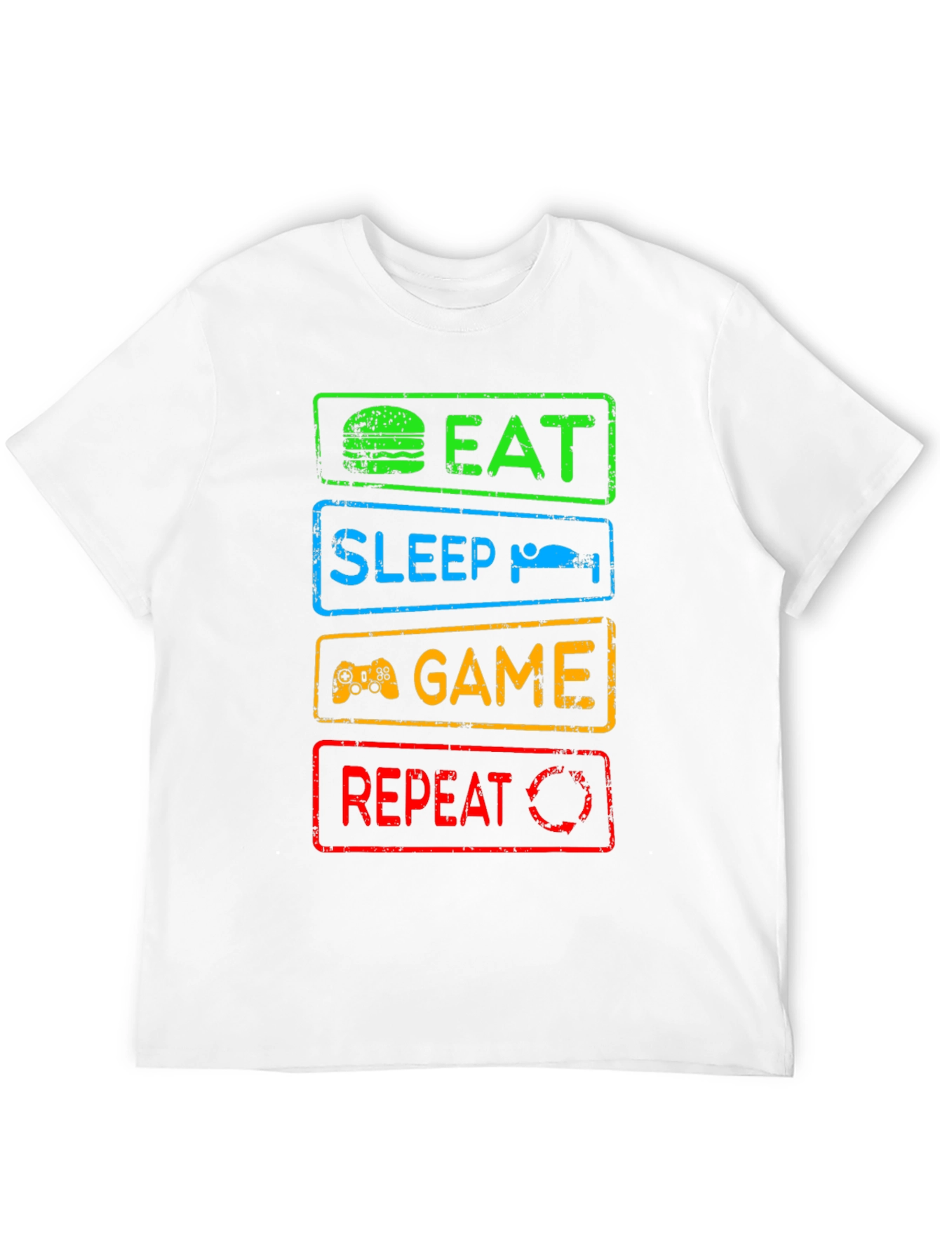 Eat Sleep Game Repeat Graphic Tee - Gamer T-Shirt