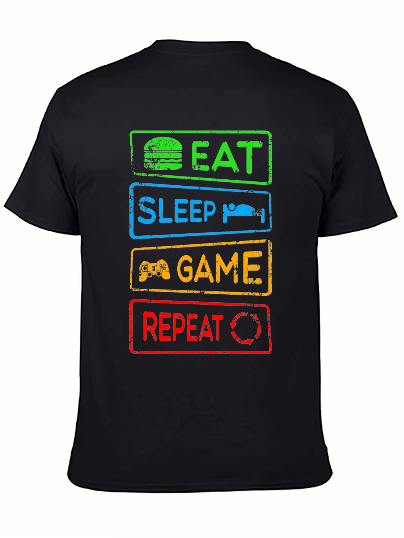 Eat Sleep Game Repeat Graphic Tee - Gamer T-Shirt