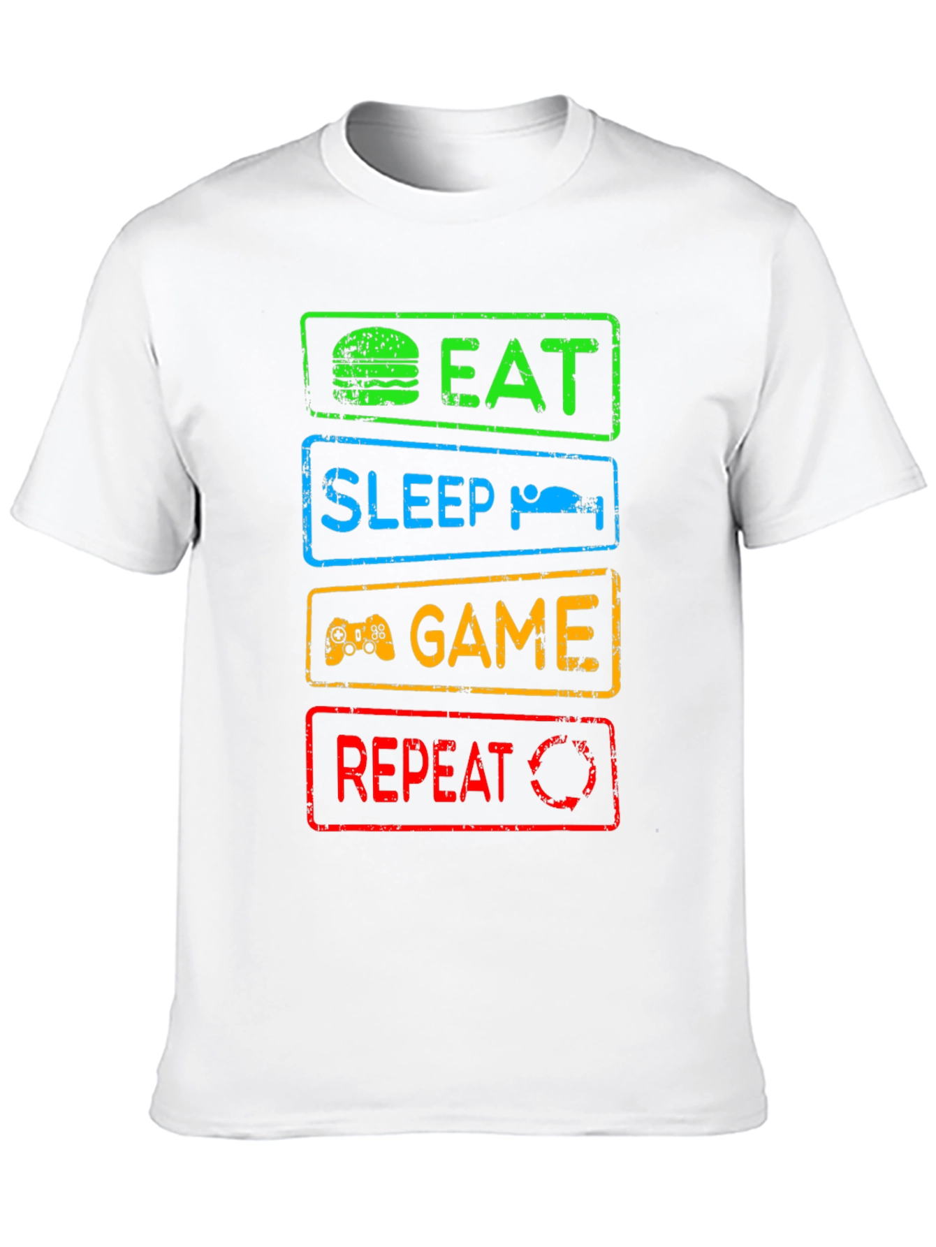 Eat Sleep Game Repeat Graphic Tee - Gamer T-Shirt