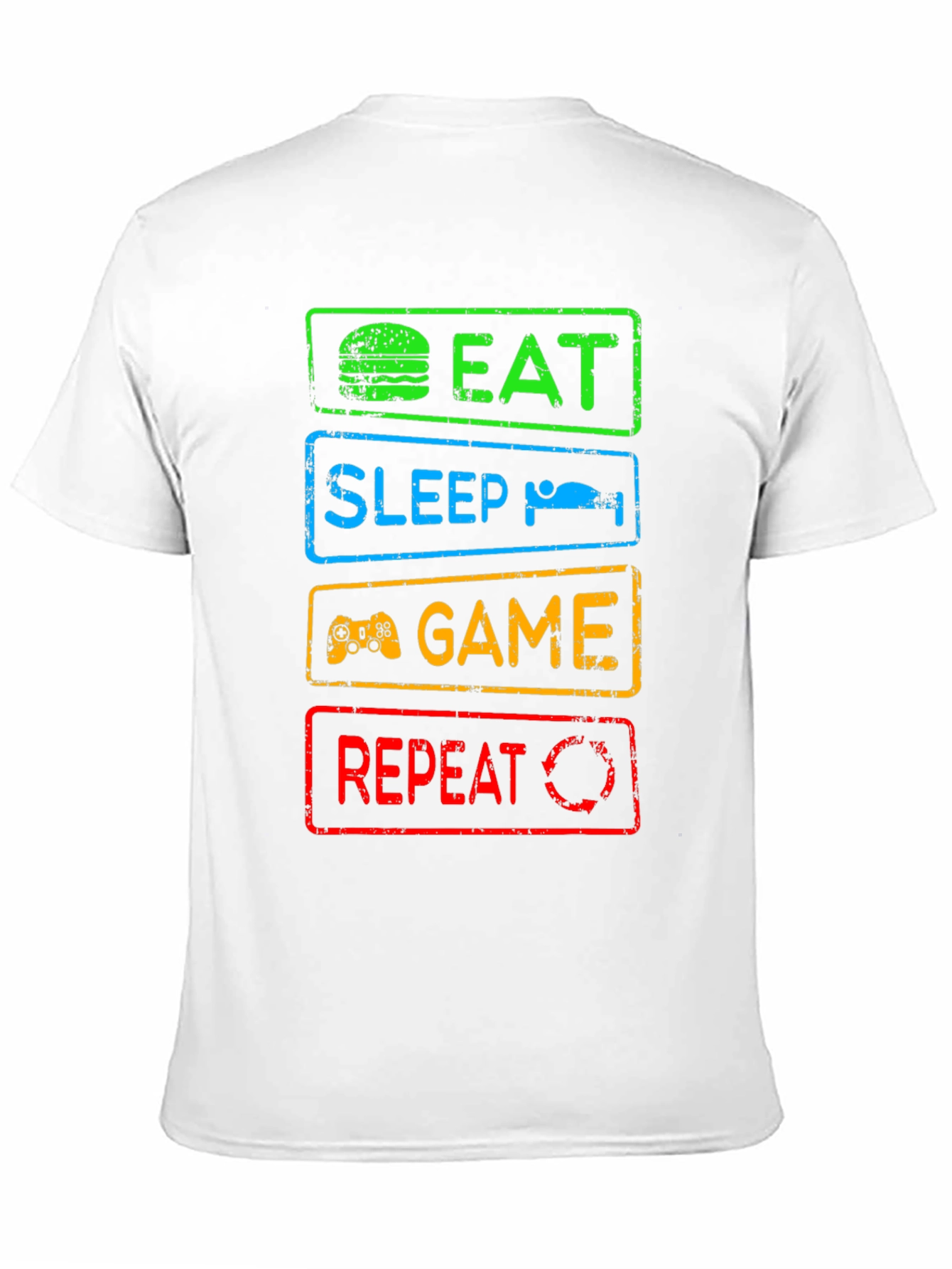 Eat Sleep Game Repeat Graphic Tee - Gamer T-Shirt