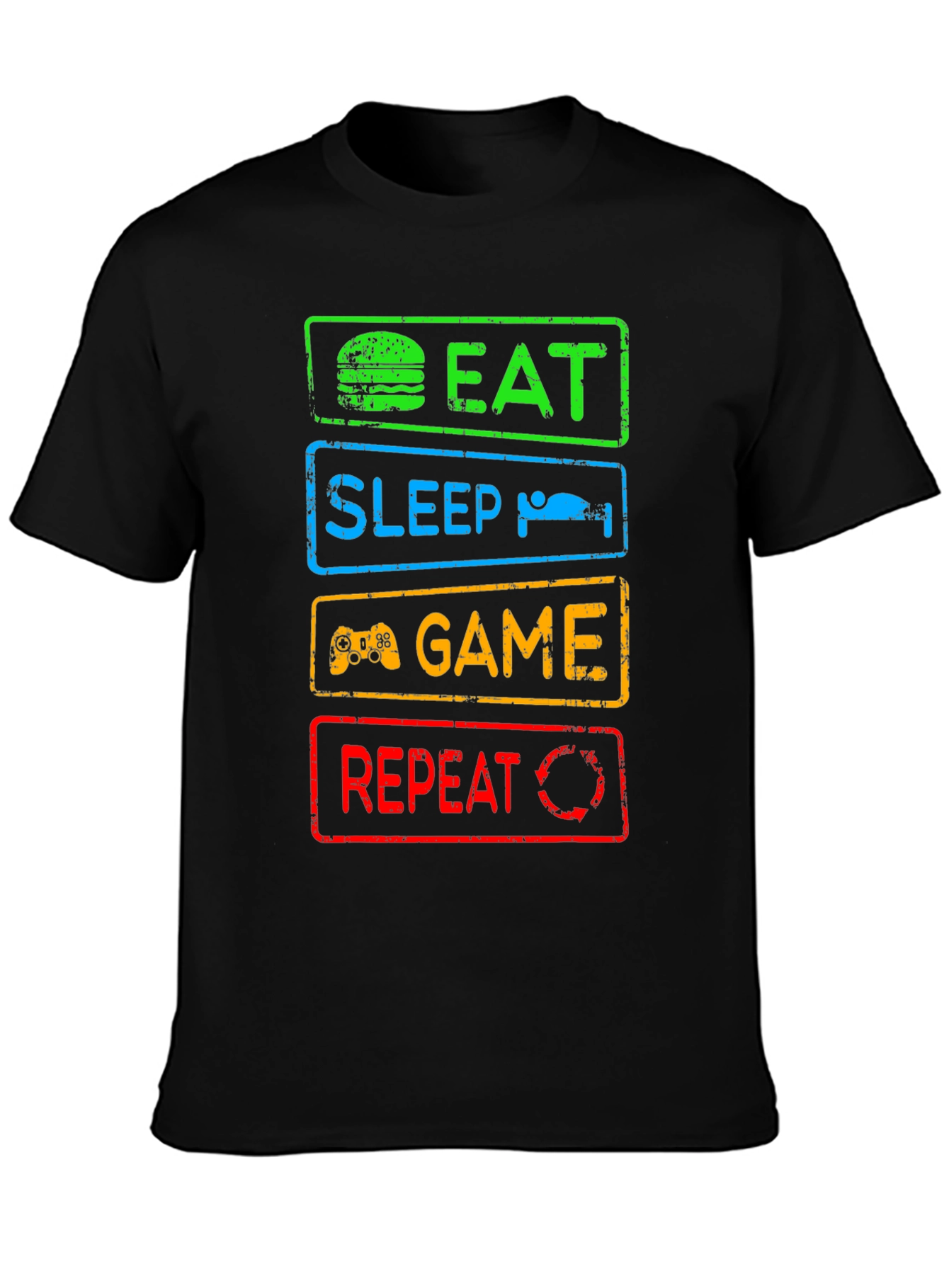 Eat Sleep Game Repeat Graphic Tee - Gamer T-Shirt