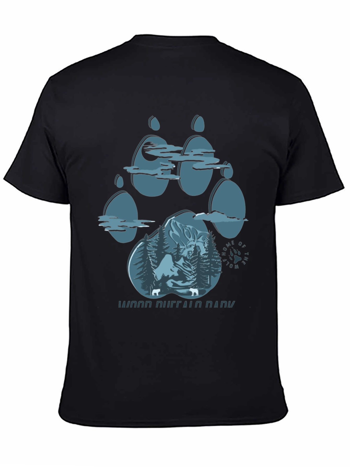 Wood Buffalo National Park Wolf Paw Print Graphic T-Shirt