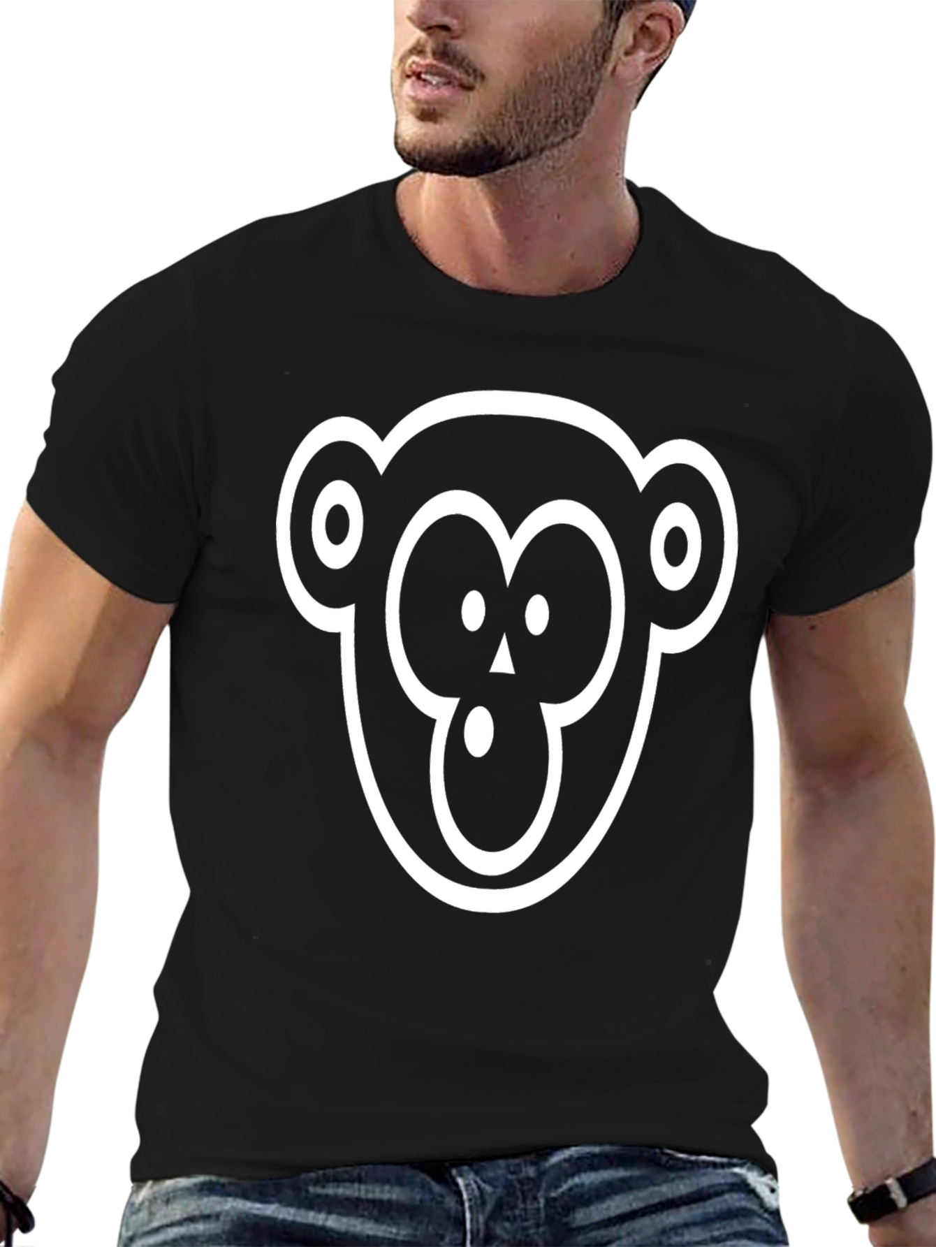Monkey Face Graphic T-Shirt - Cool Casual Style